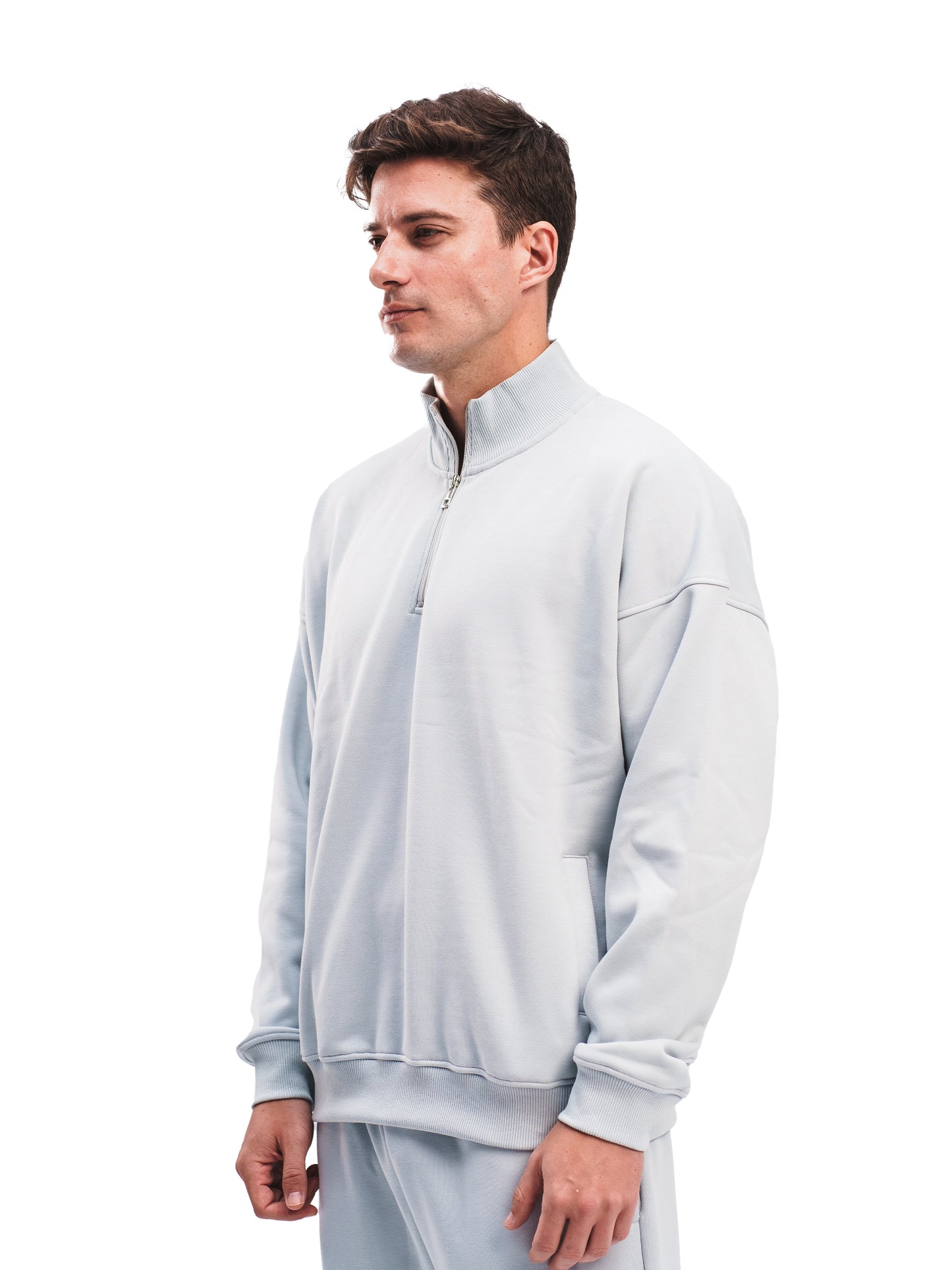 BLUE GREY QUARTER ZIP