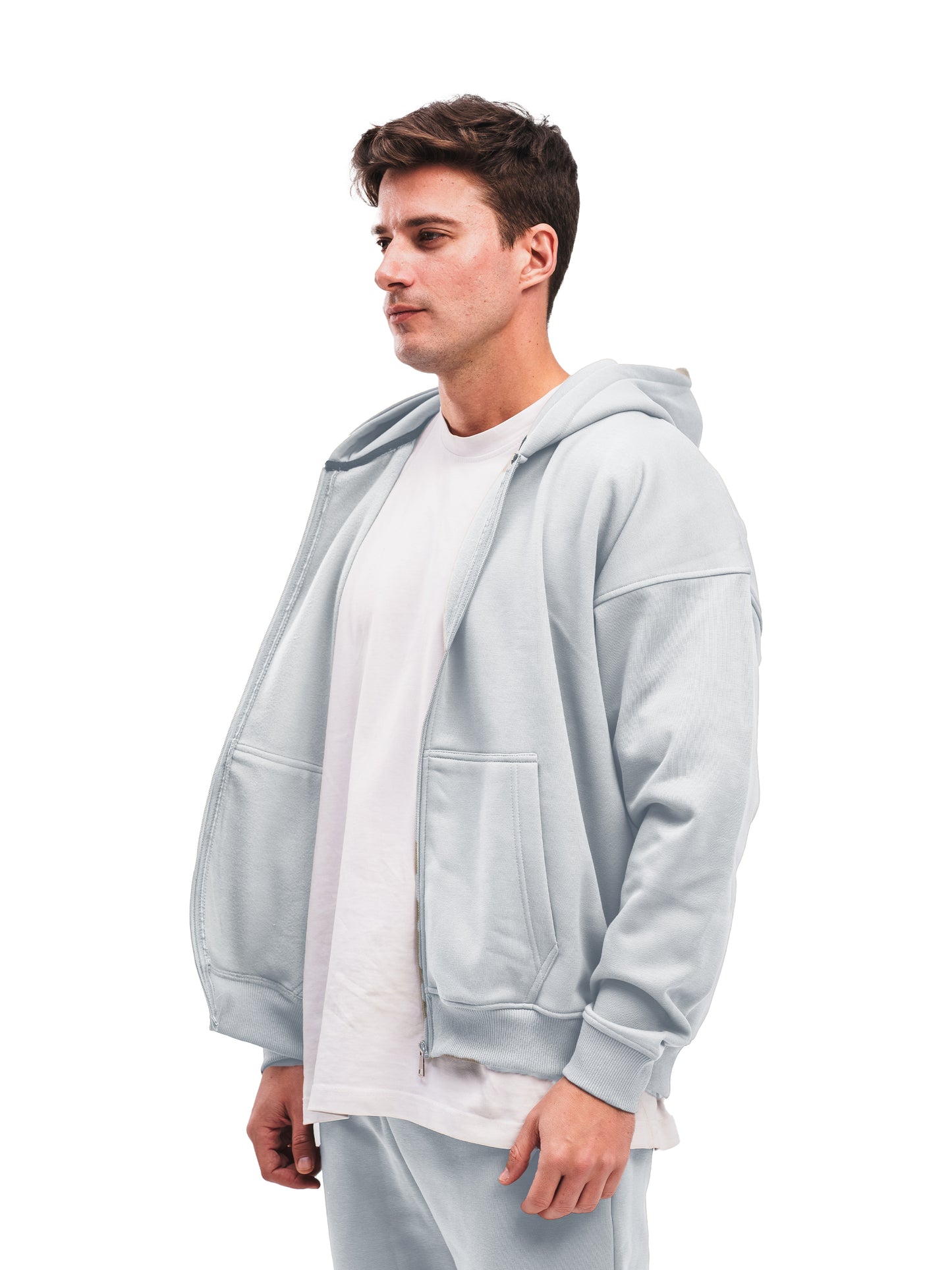 BLUE GREY ZIP UP