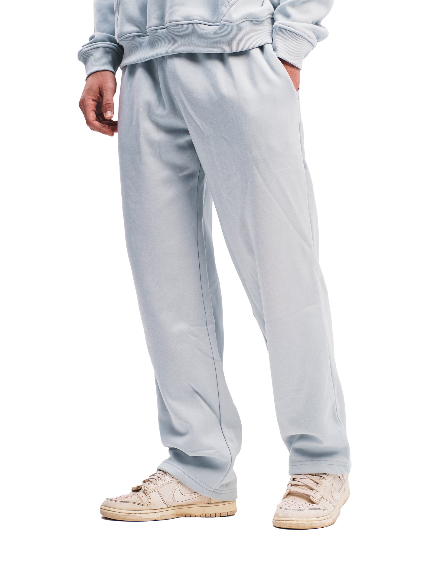 BLUE GREY STRAIGHT LEG SWEATPANTS