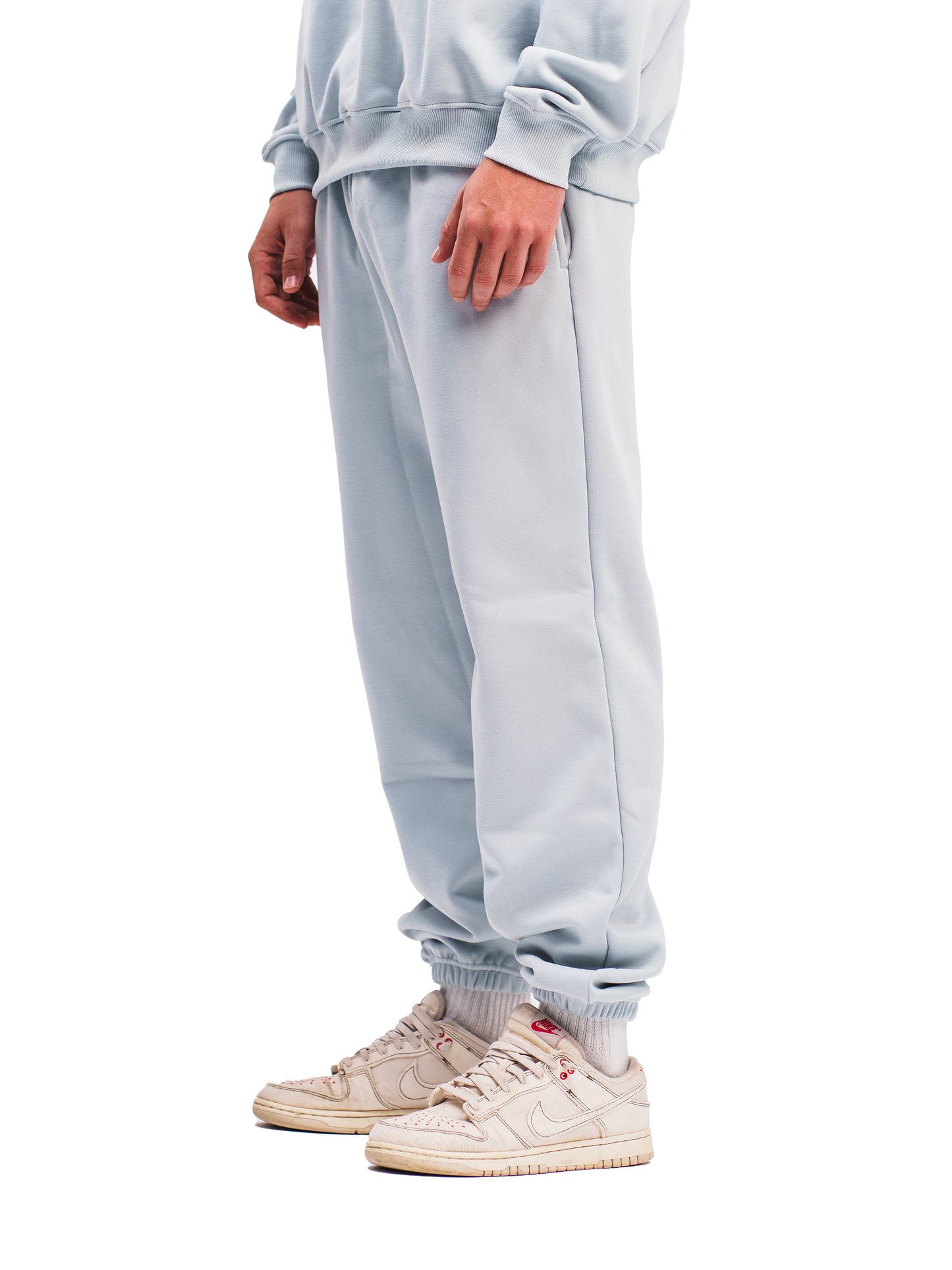 BLUE GREY ELASTIC HEM SWEATPANTS