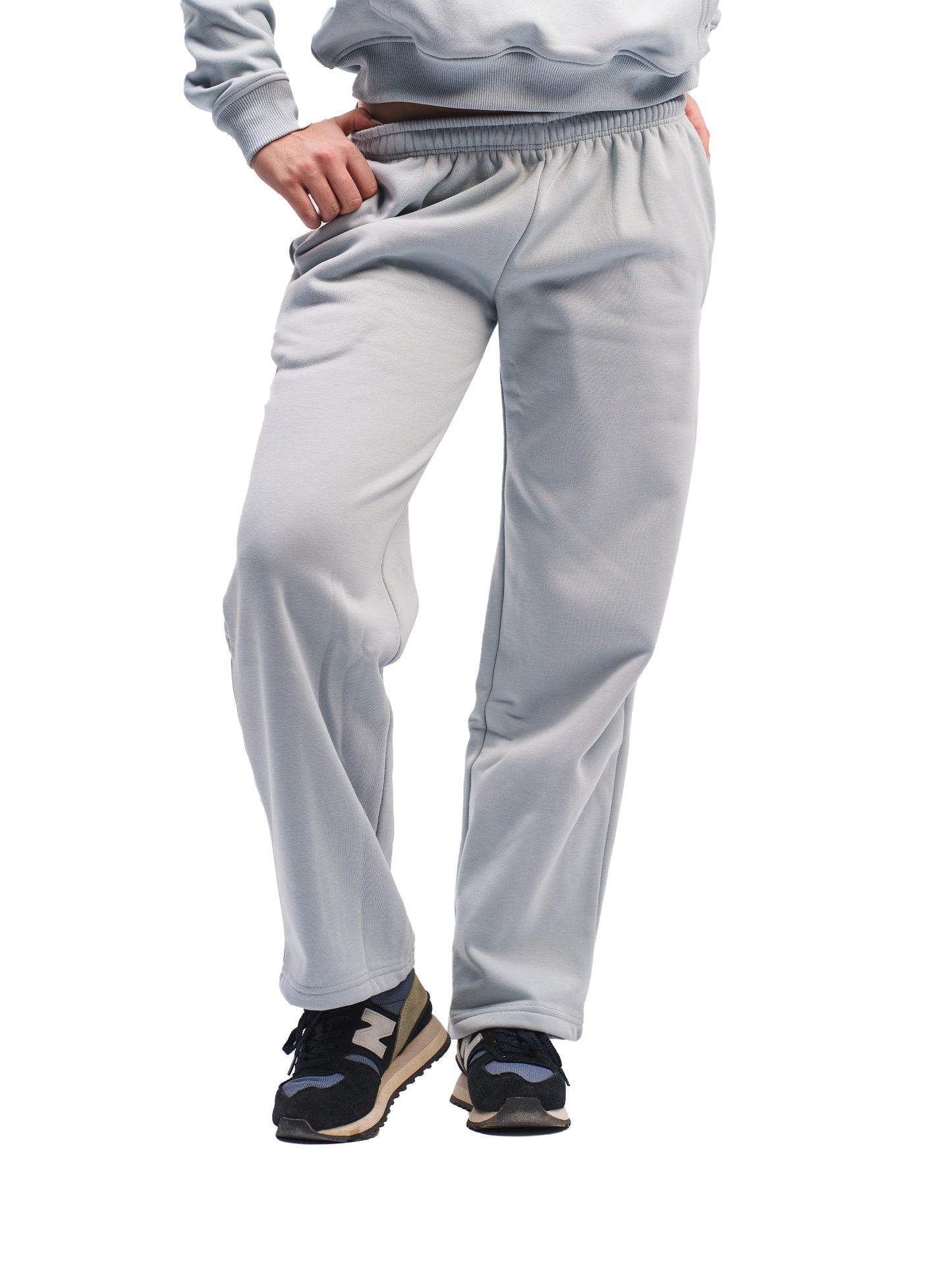 BLUE GREY STRAIGHT LEG SWEATPANTS