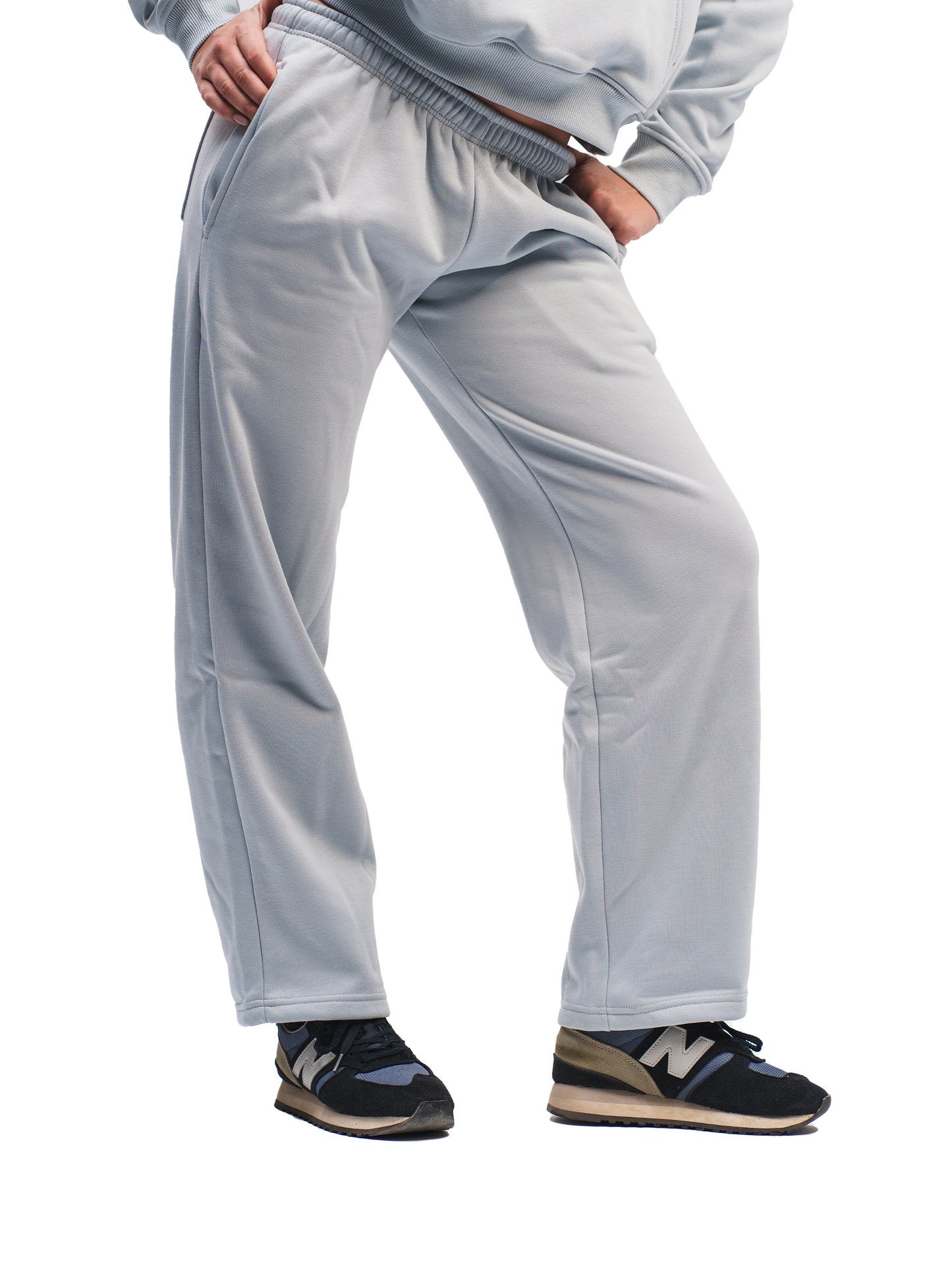 BLUE GREY STRAIGHT LEG SWEATPANTS