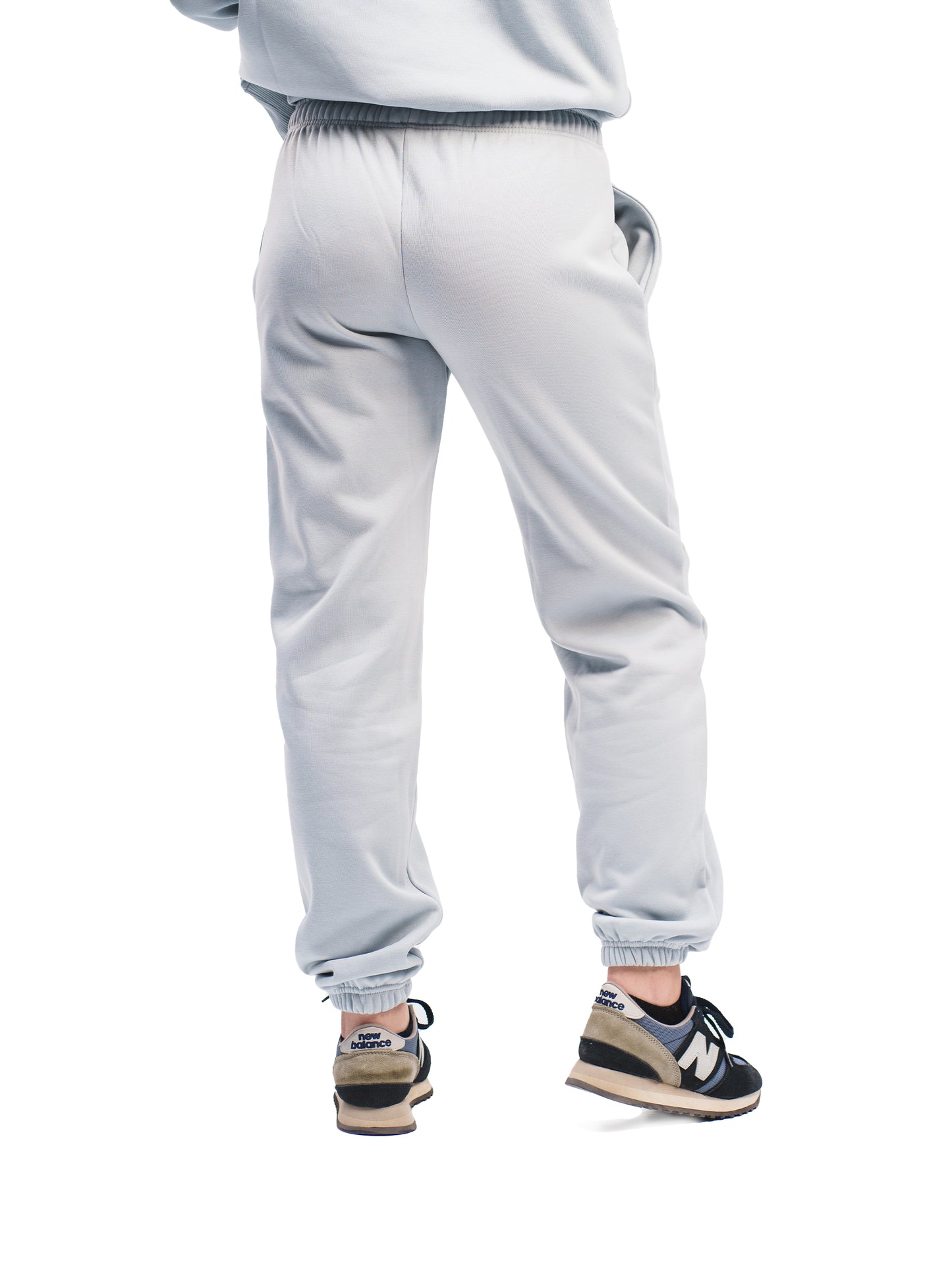 BLUE GREY ELASTIC HEM SWEATPANTS