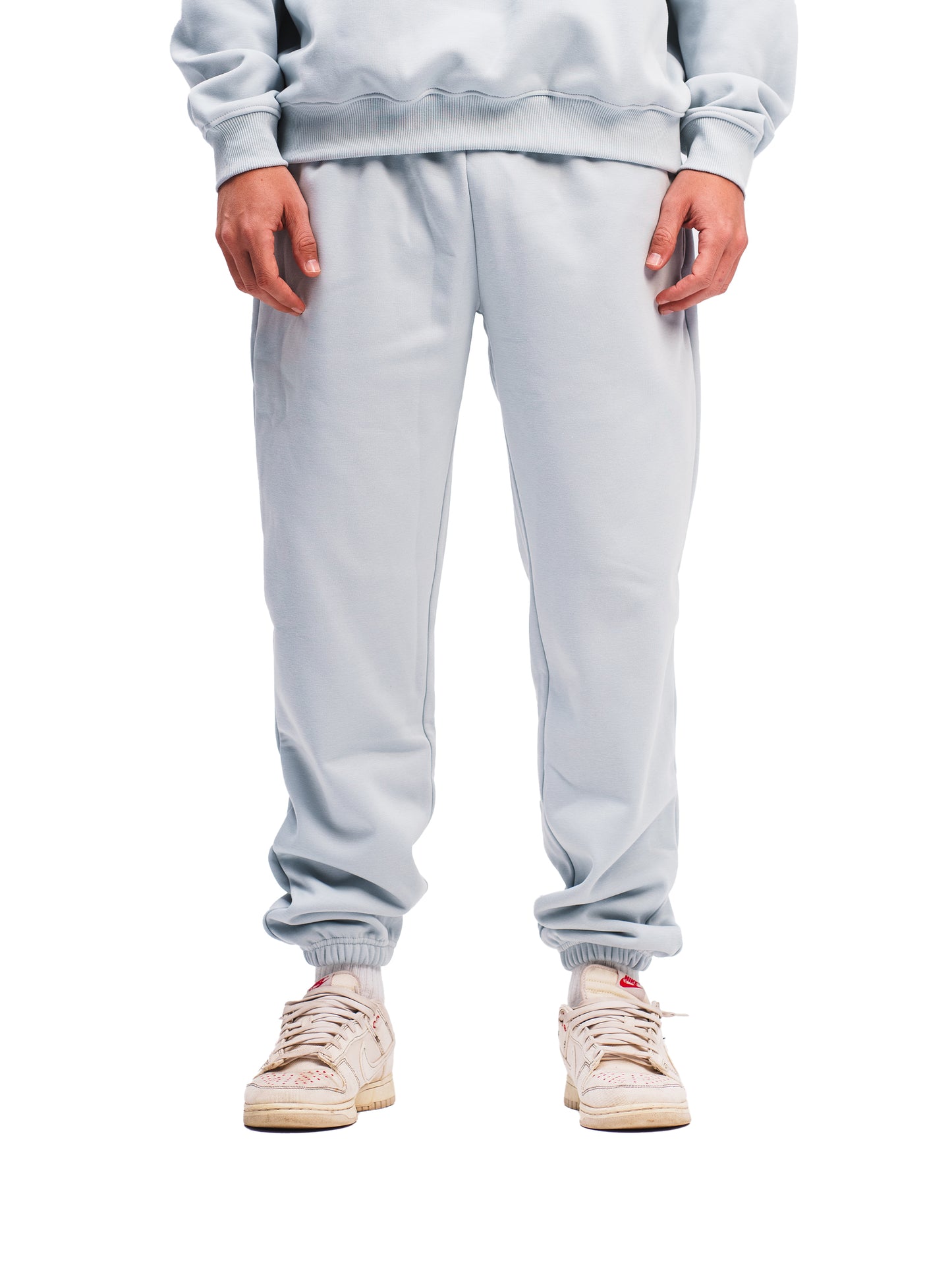 BLUE GREY ELASTIC HEM SWEATPANTS