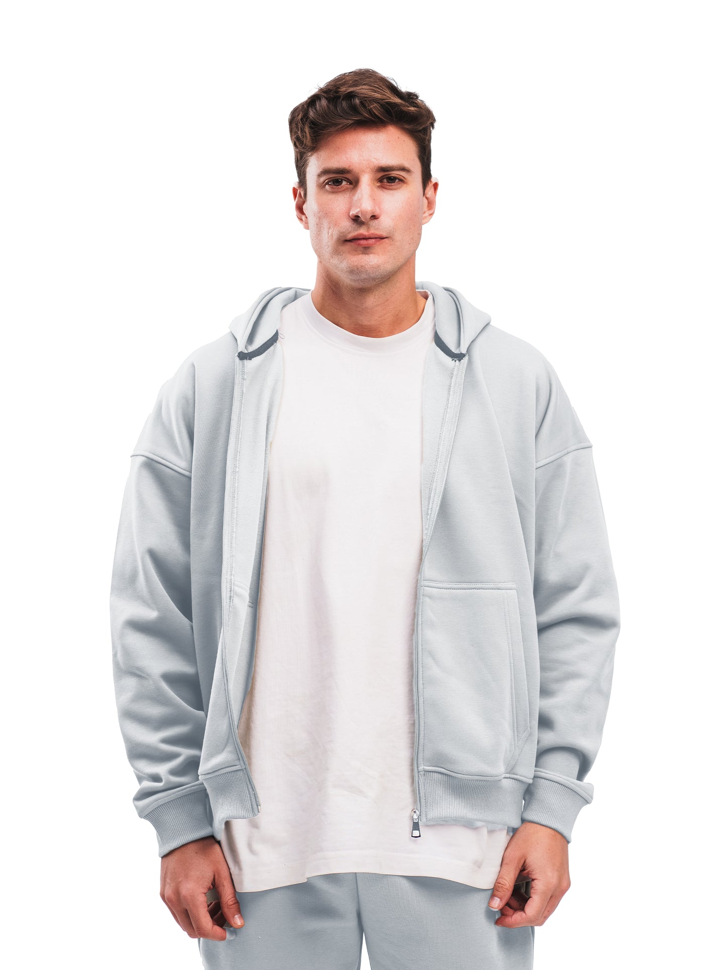 BLUE GREY ZIP UP