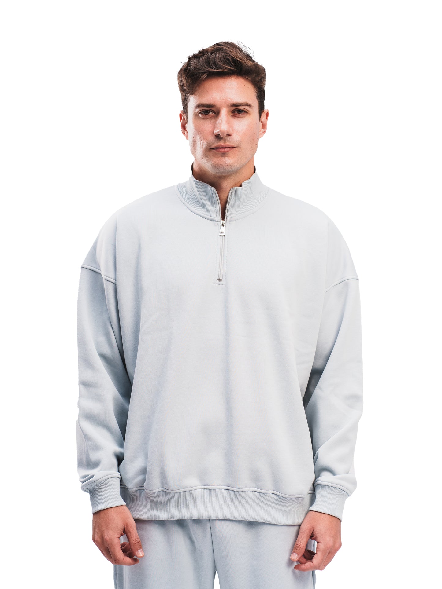 BLUE GREY QUARTER ZIP