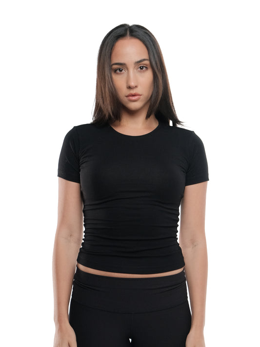 BLACK SHORT SLEEVE TOP