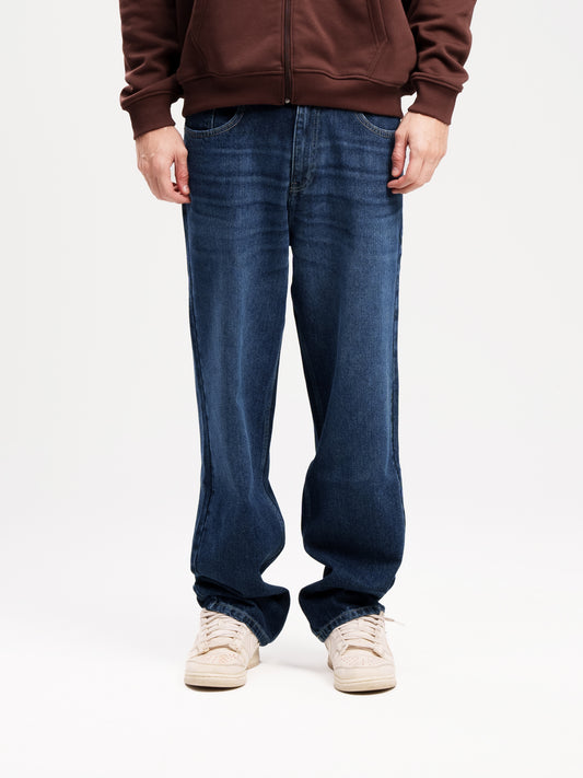 DARK BLUE BAGGY MEN'S JEANS