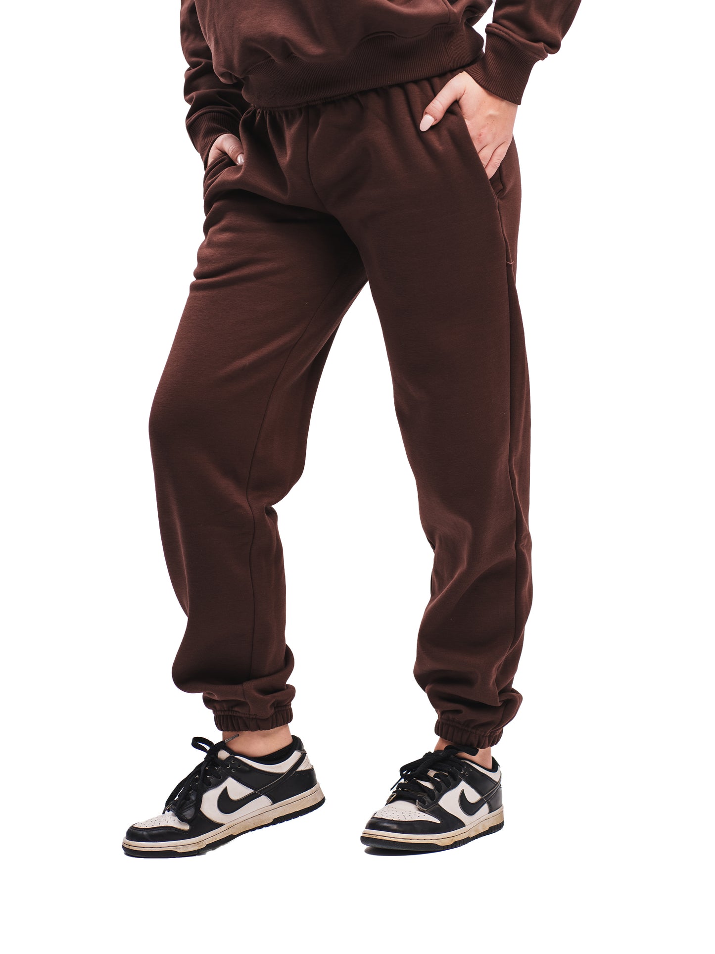 ESPRESSO BROWN ELASTIC HEM SWEATPANTS