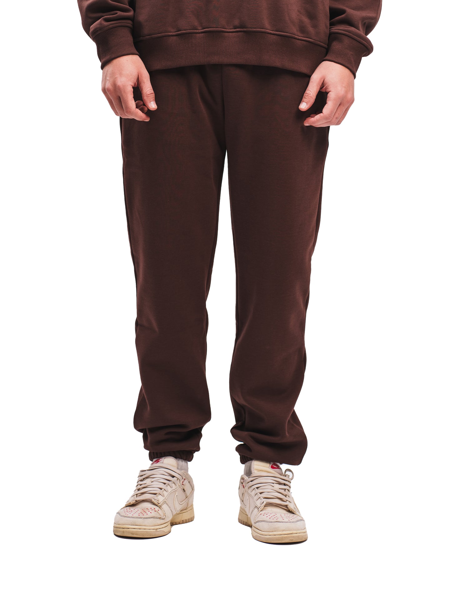 ESPRESSO BROWN ELASTIC HEM SWEATPANTS