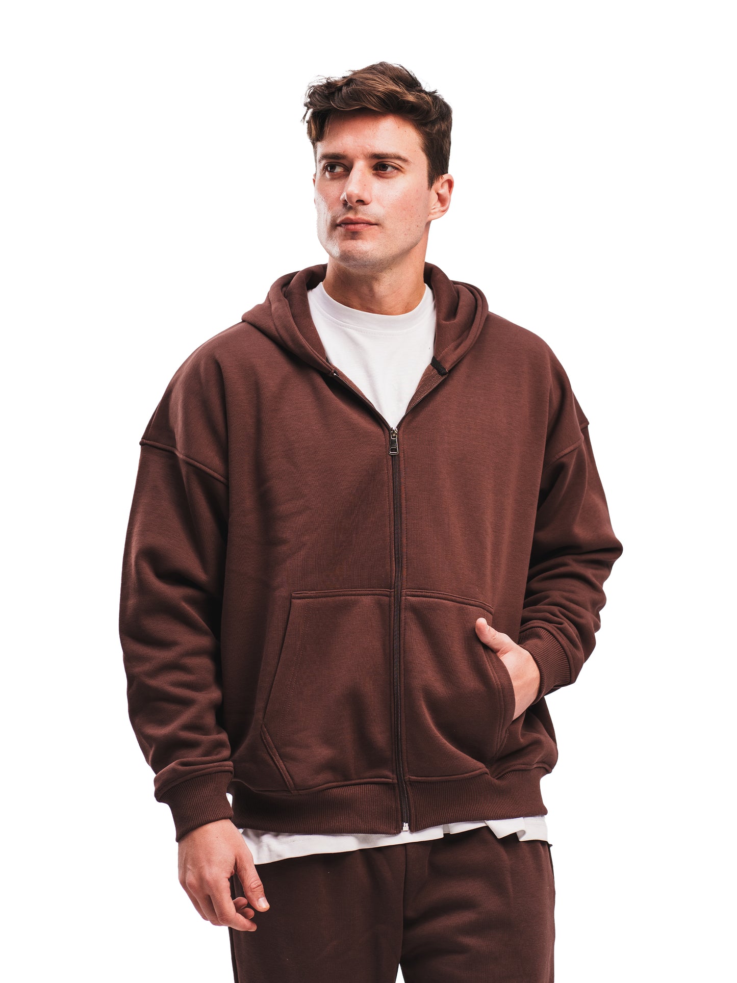 ESPRESSO BROWN ZIP UP