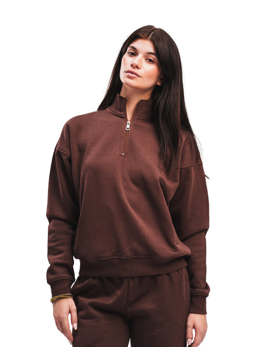 ESPRESSO BROWN QUARTER ZIP