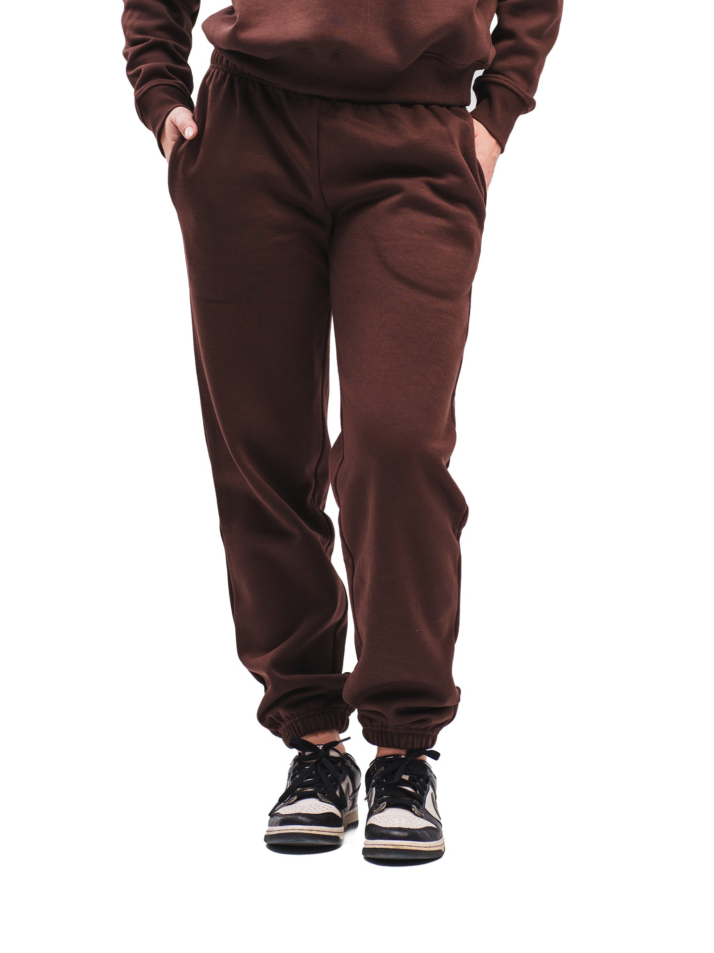 ESPRESSO BROWN ELASTIC HEM SWEATPANTS