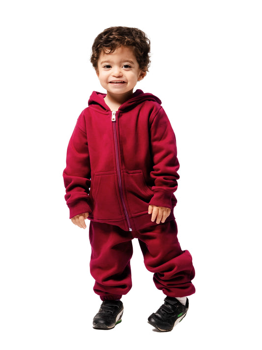 BURGUNDY KIDS ZIP UP