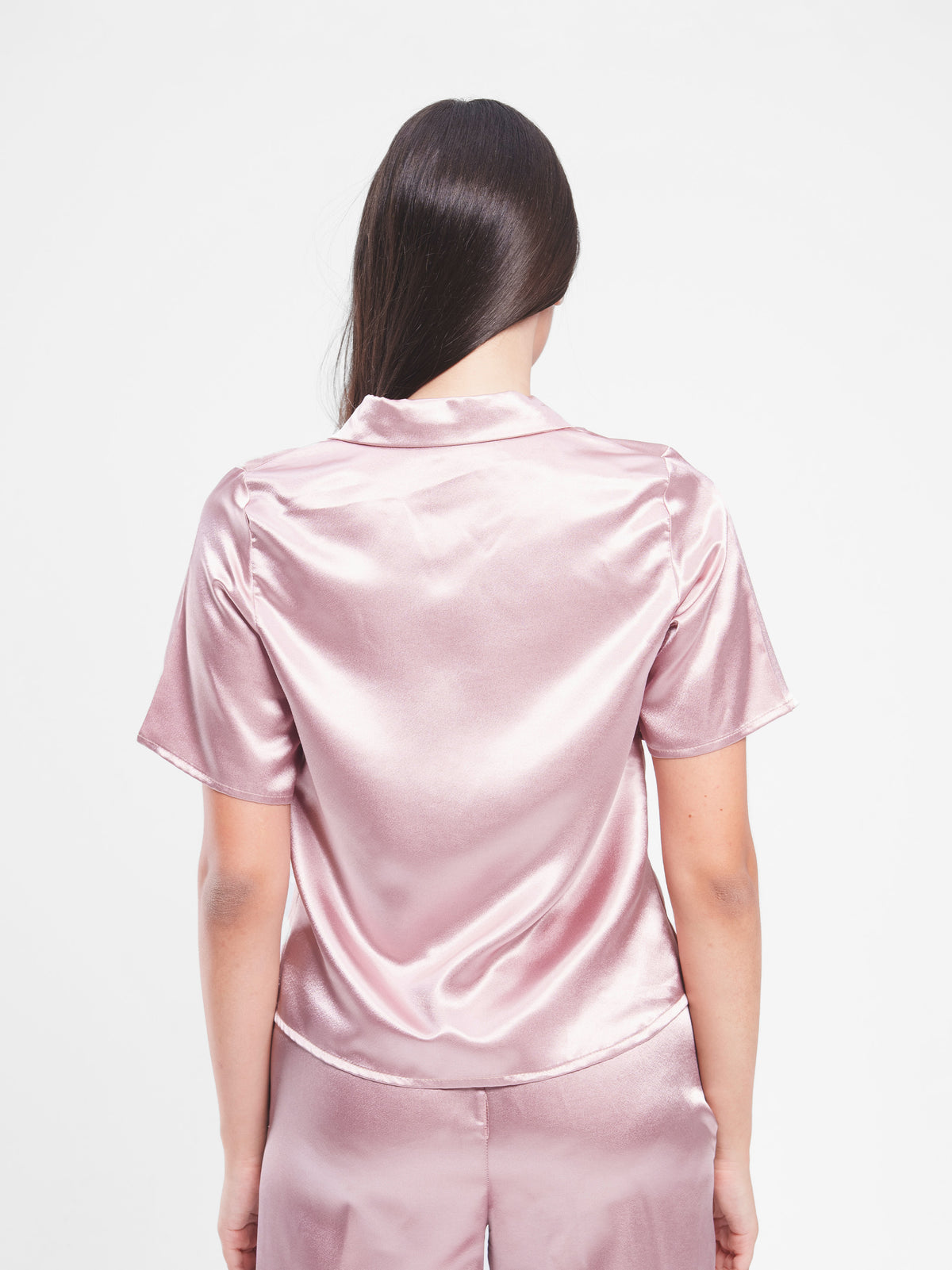 SATIN BUTTON UP SET