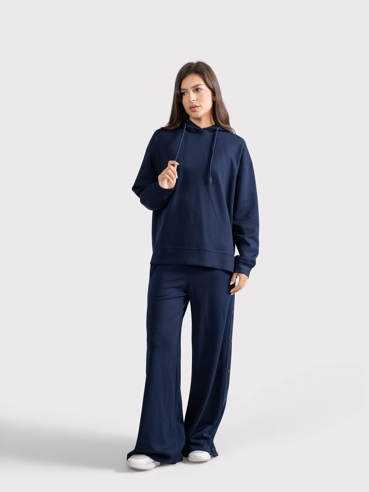 BREATHABLE OVERSIZED HOODIE - NAVY
