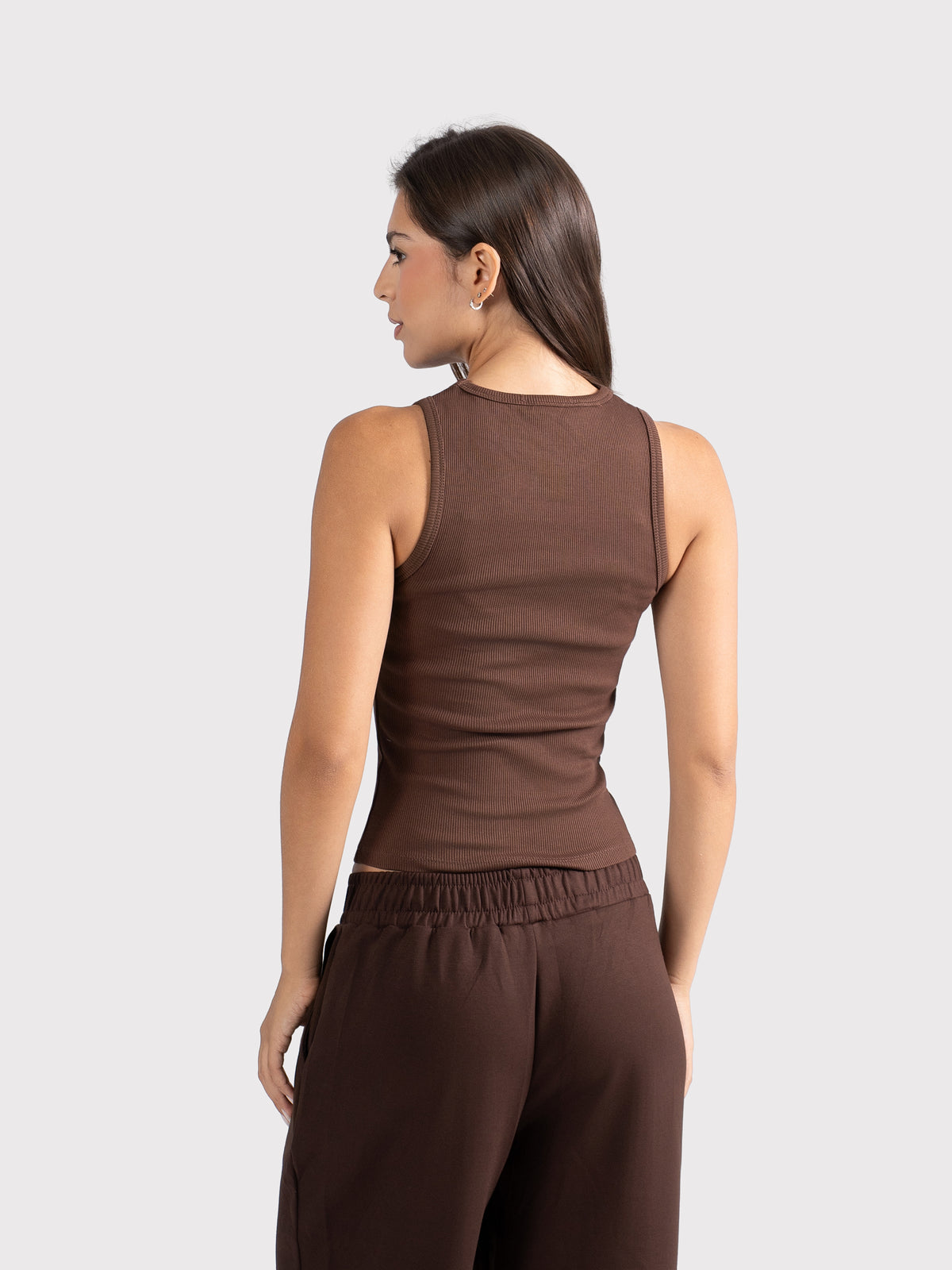 CREWNECK TANK TOP BROWN