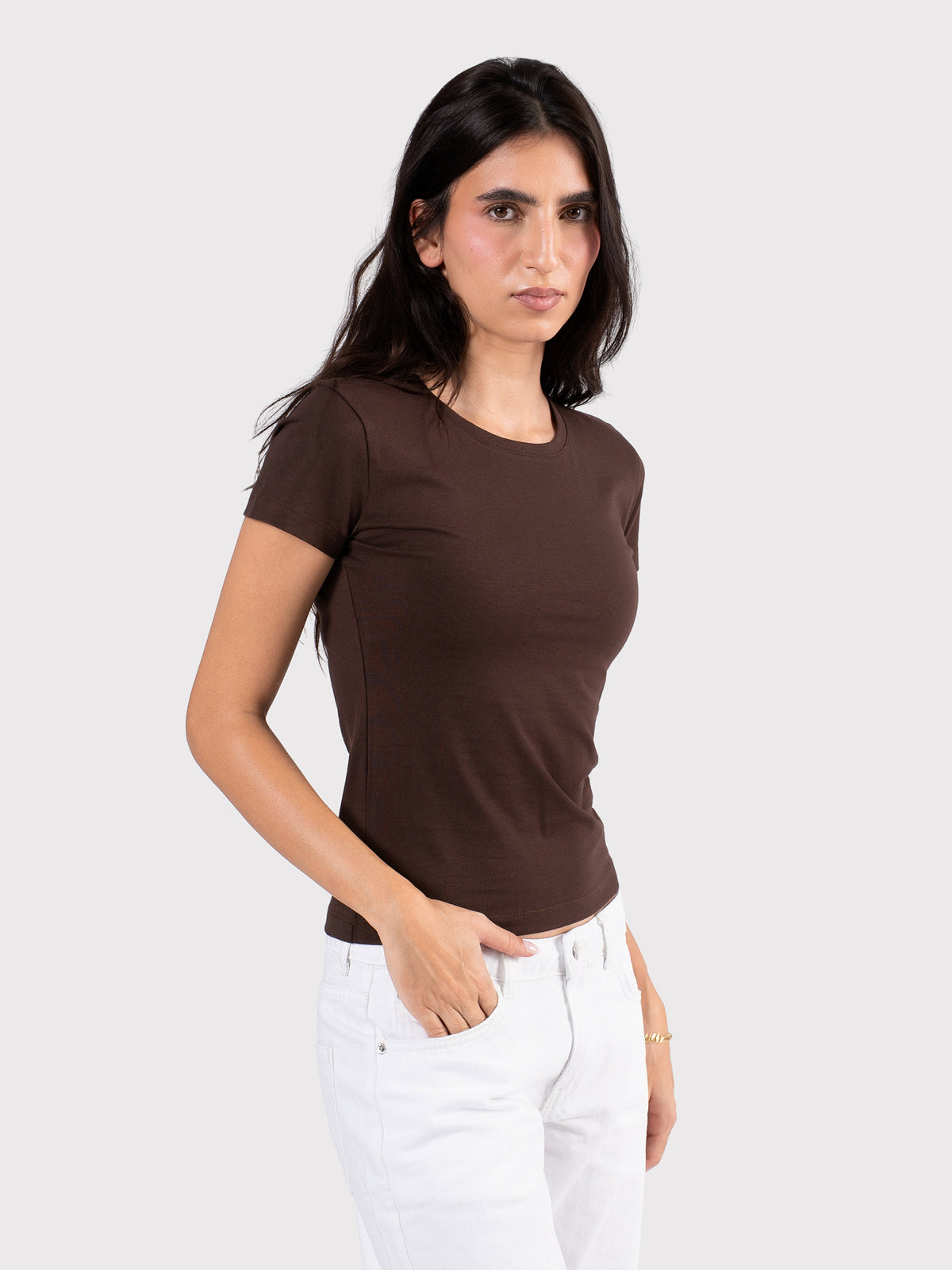SHORT SLEEVE TOP BROWN