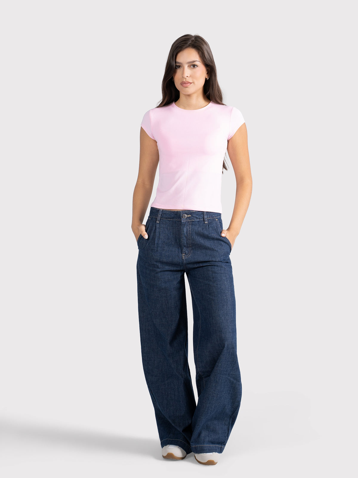 MICROFIBER BASIC SHORT SLEEVE TOP BABY-PINK