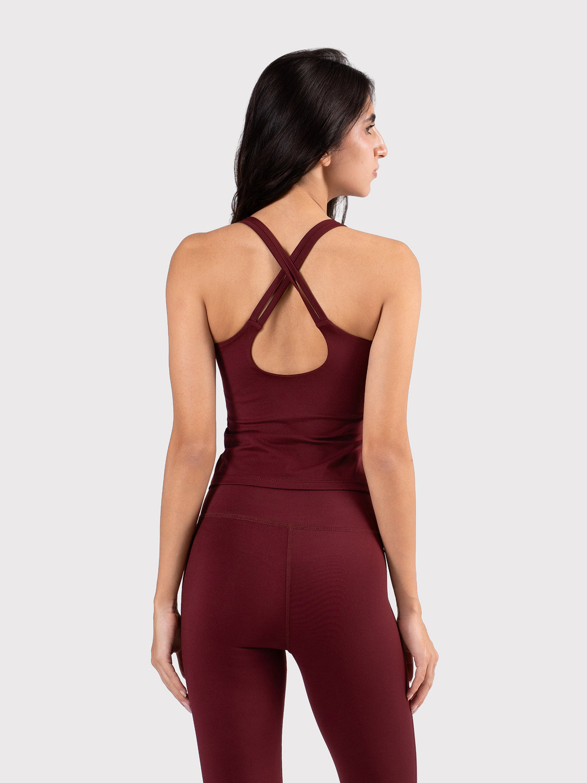 MOVE CROSSED BACK TANK BURGUNDY