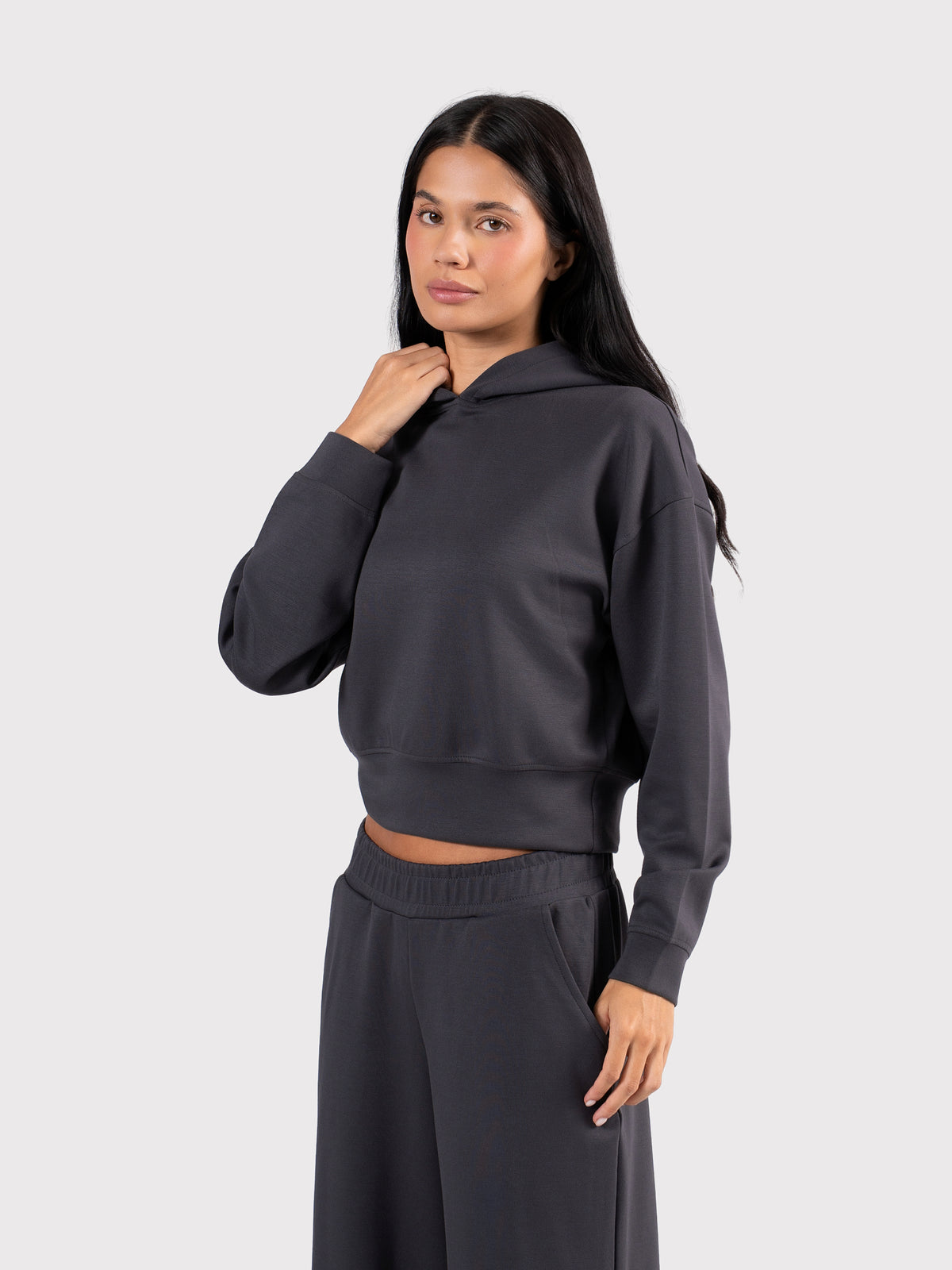 BREATHABLE HOODIE WITHOUT LINING DARK-GREY