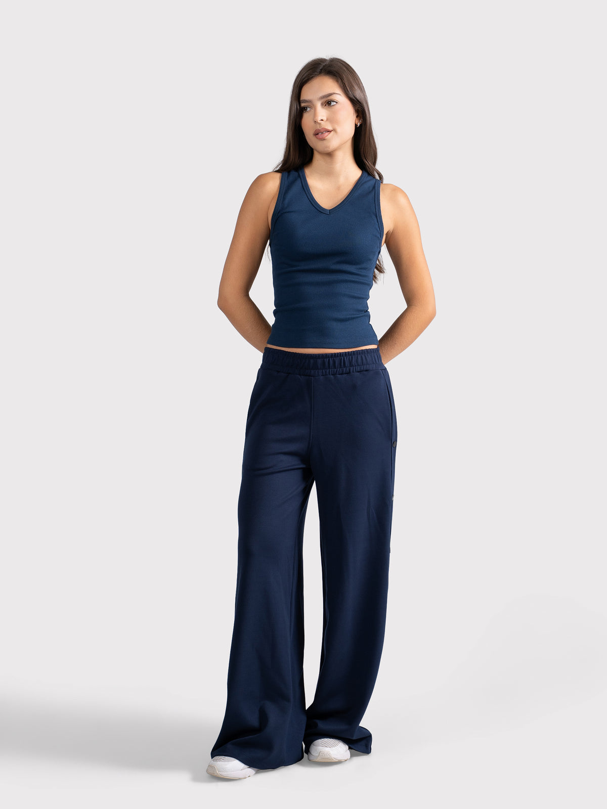 BREATHABLE SNAP PANTS - NAVY