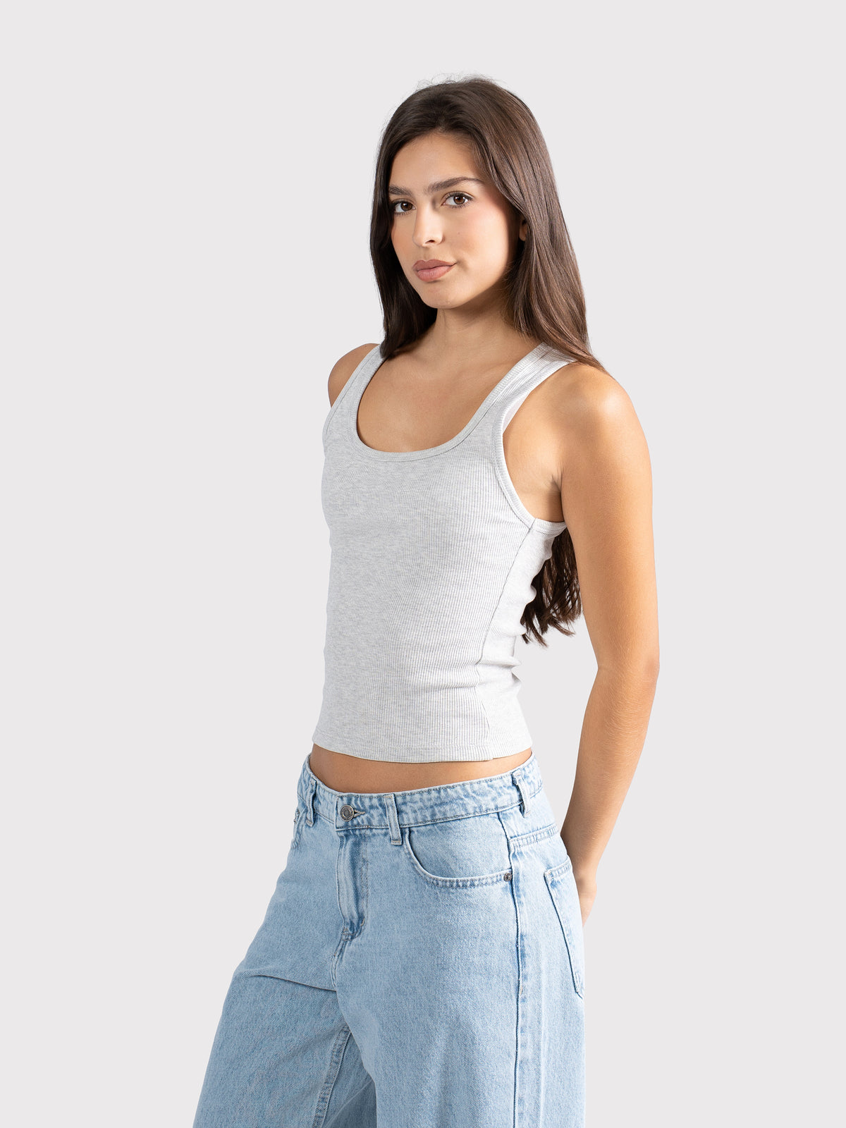 U-SHAPED TANK TOP CLOUD-GREY