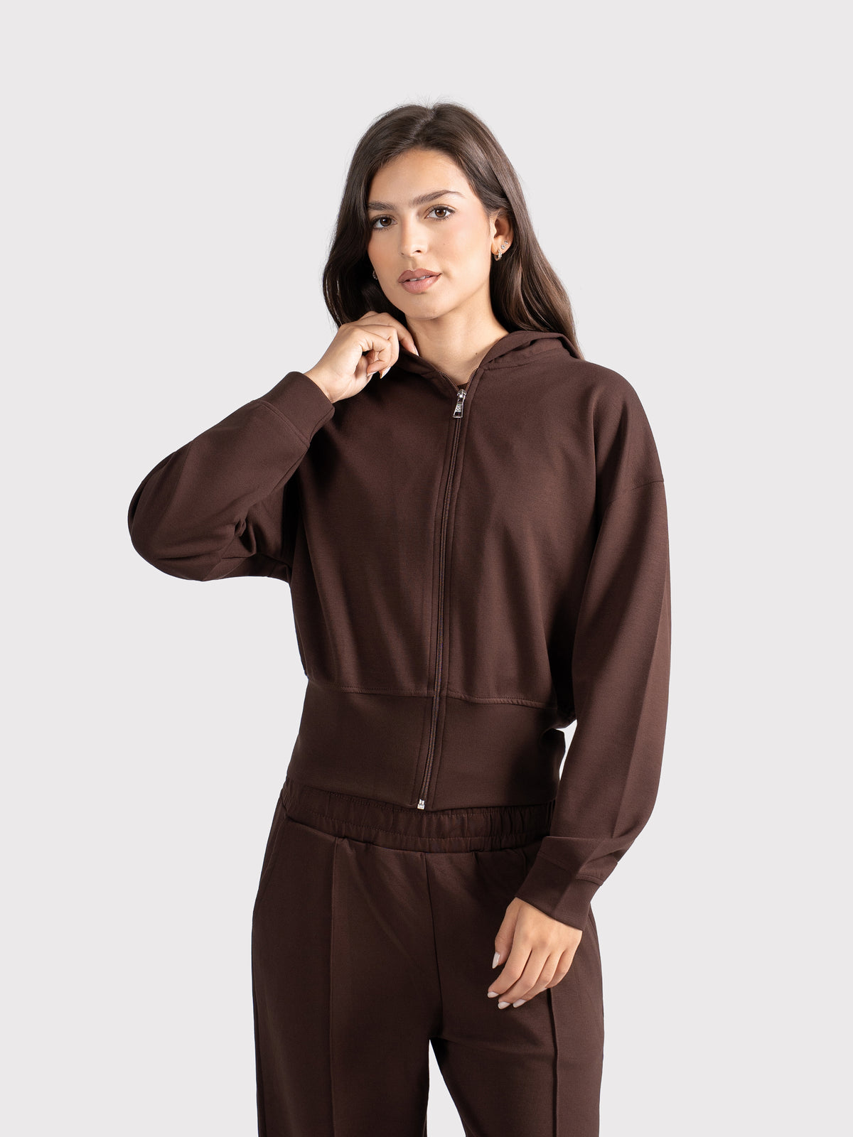 BREATHABLE ZIP-UP BROWN