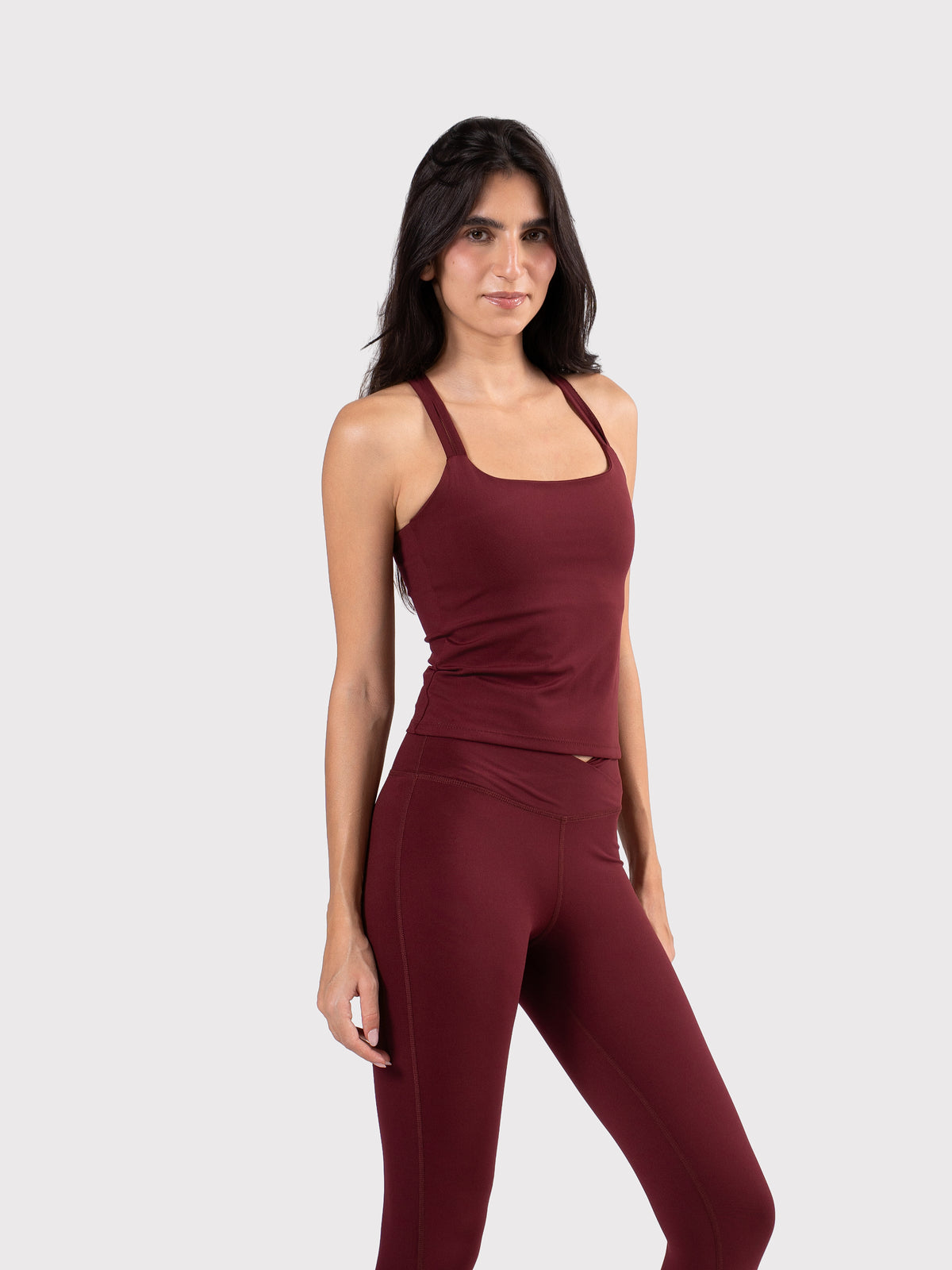 MOVE CROSSED BACK TANK BURGUNDY