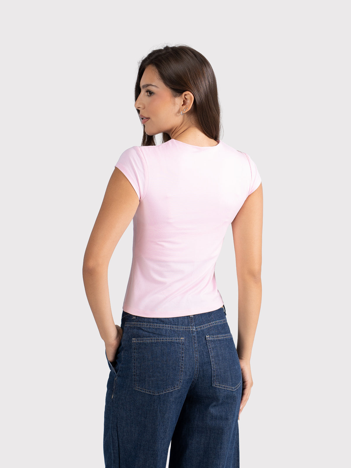 MICROFIBER BASIC SHORT SLEEVE TOP BABY-PINK
