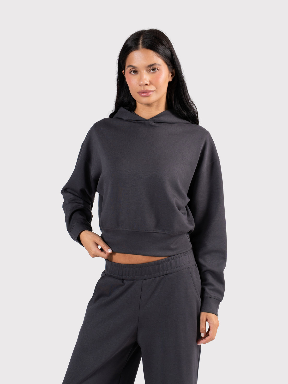 BREATHABLE HOODIE WITHOUT LINING DARK-GREY