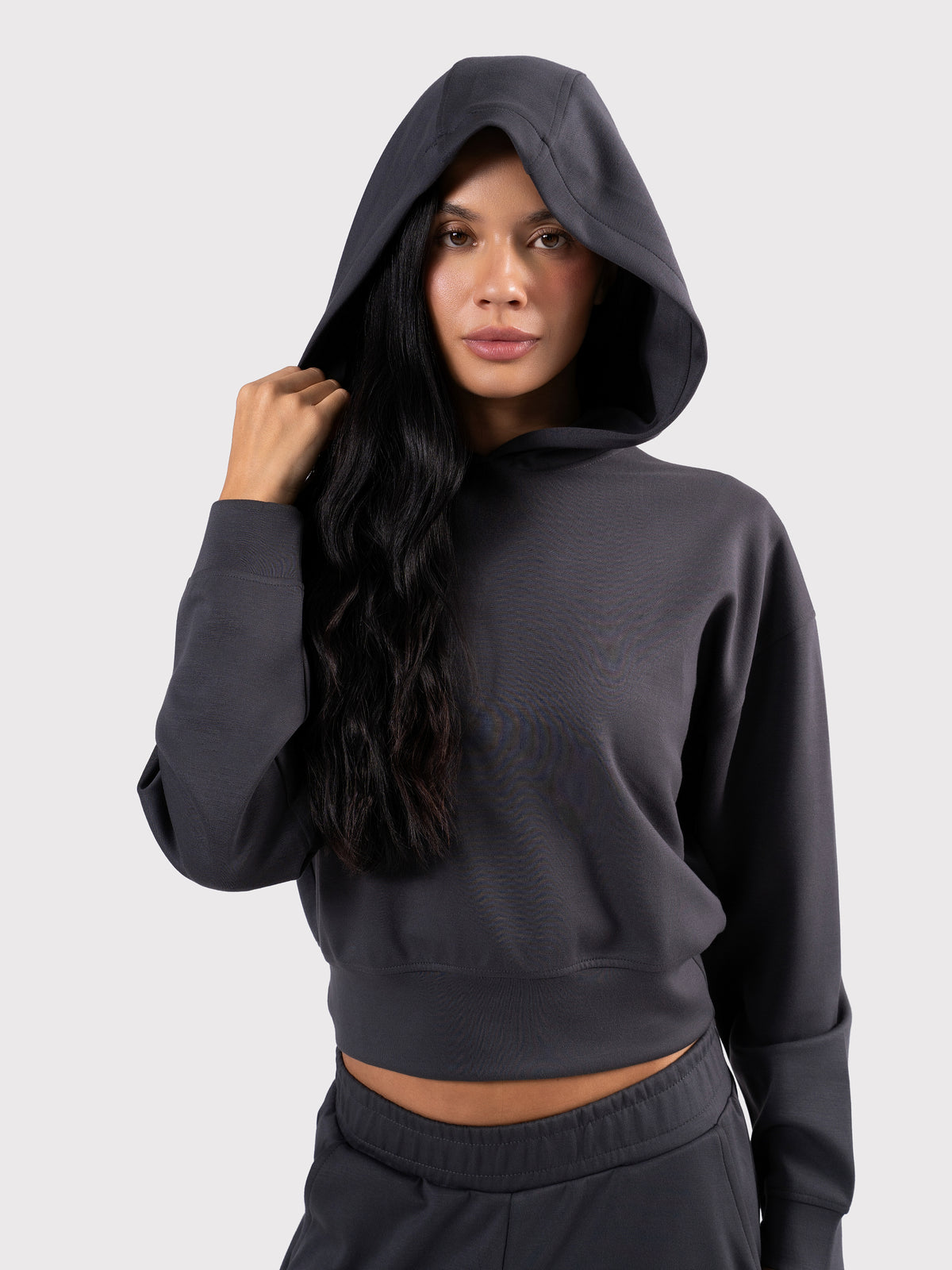 BREATHABLE HOODIE WITHOUT LINING DARK-GREY