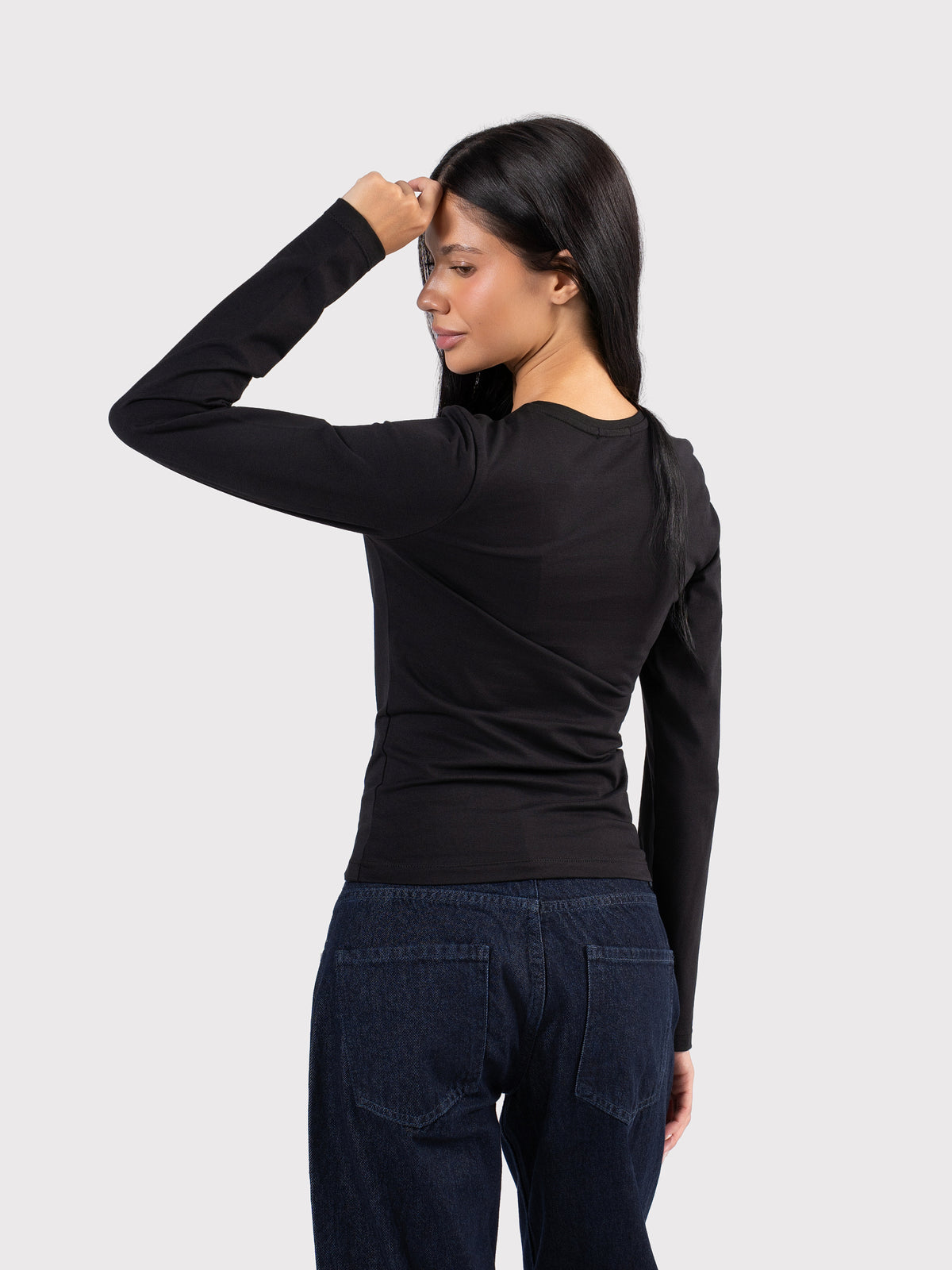 BASIC LONG SLEEVE TOP BLACK