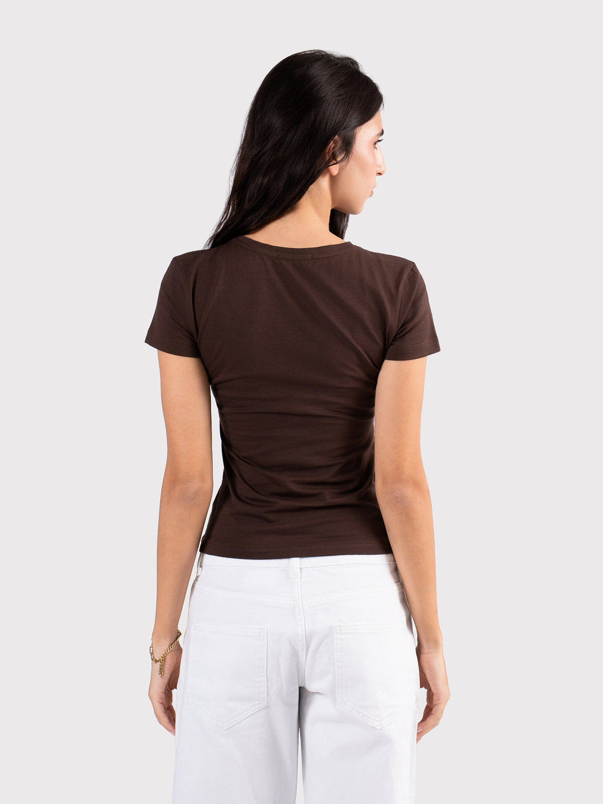 SHORT SLEEVE TOP BROWN
