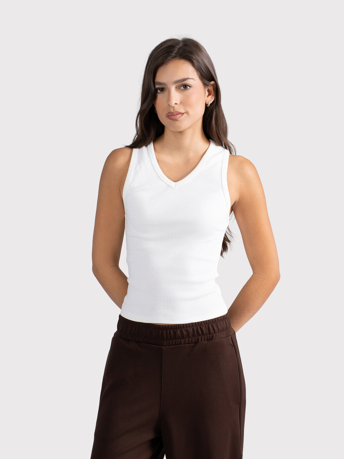V-NECK TANK TOP OFF-WHITE