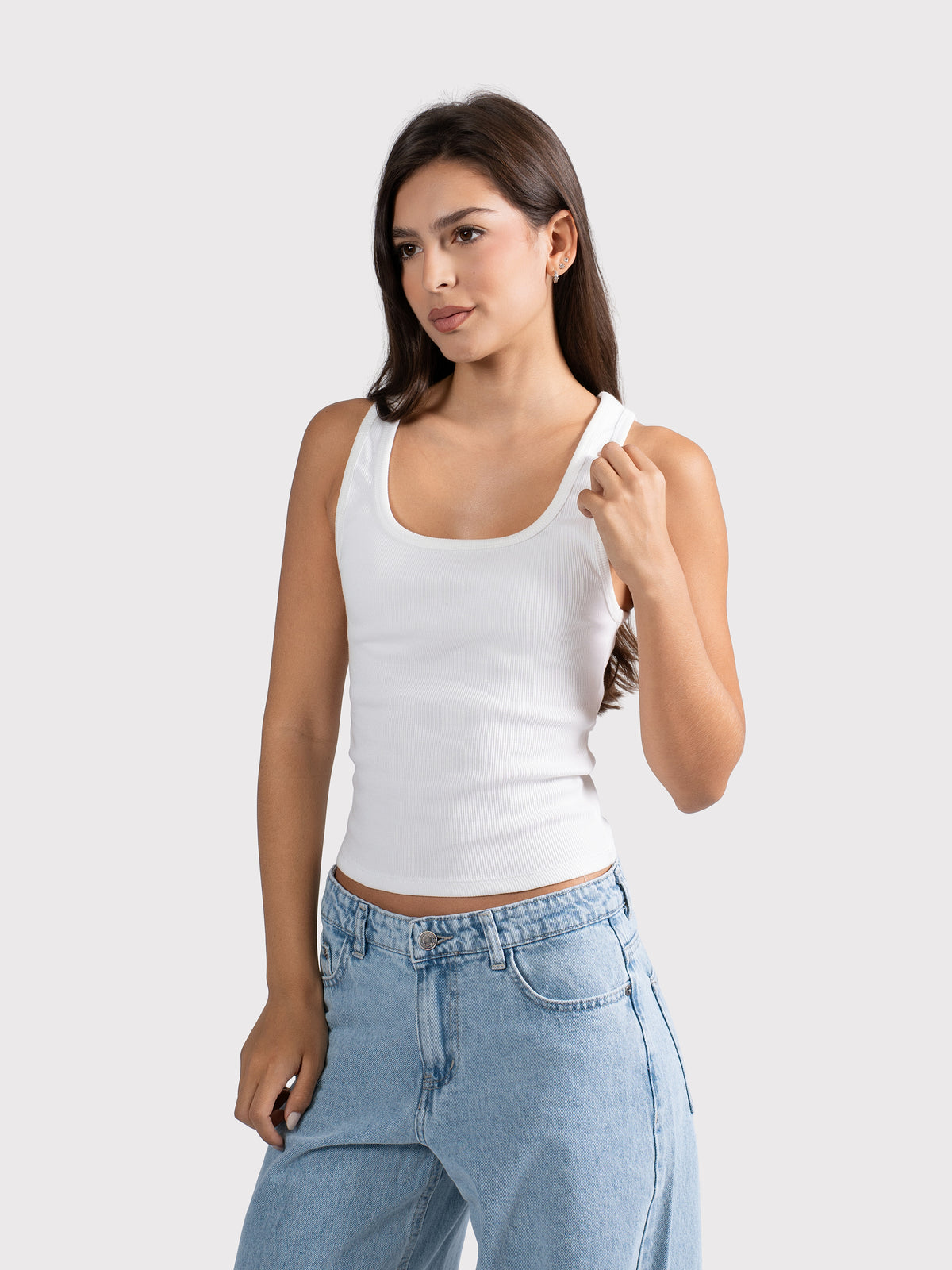 U-SHAPED TANK TOP OFF-WHITE