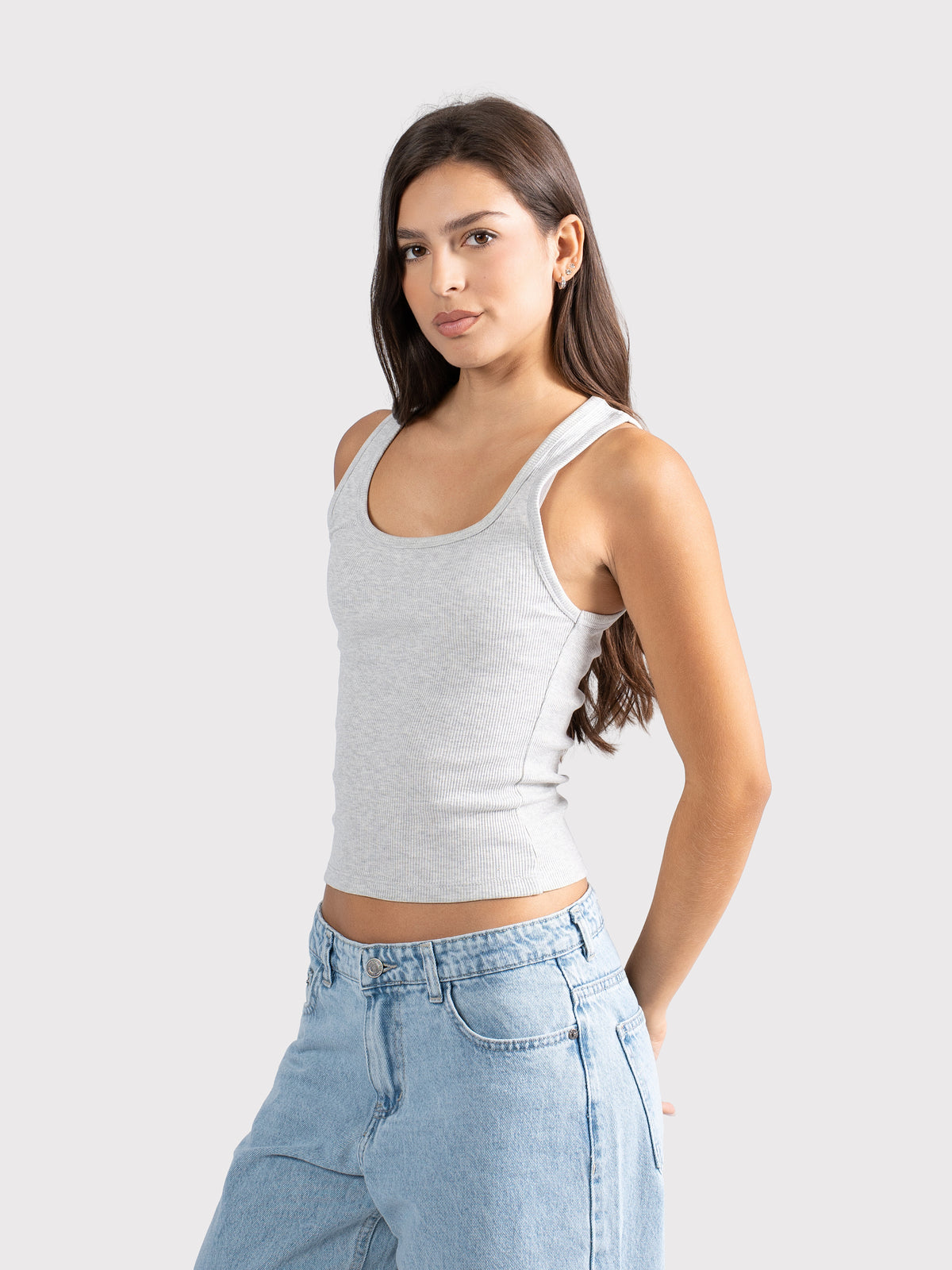 U-SHAPED TANK TOP CLOUD-GREY
