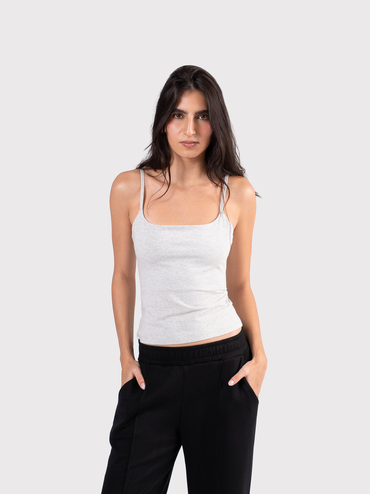 SPAGHETTI STRAP TOP CLOUD-GREY