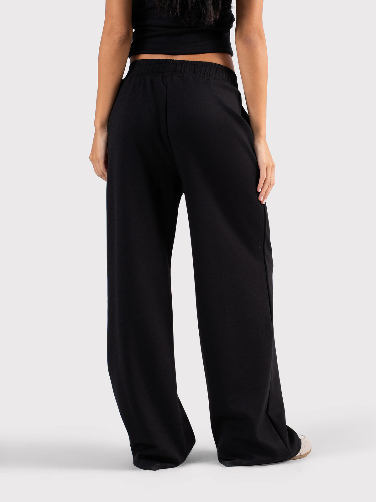 BREATHABLE WIDE LEG PANTS BLACK