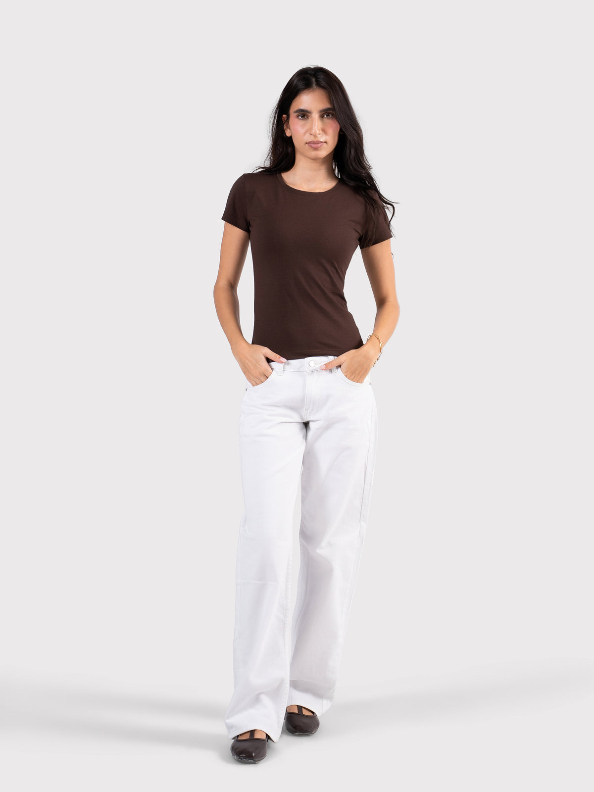 SHORT SLEEVE TOP BROWN