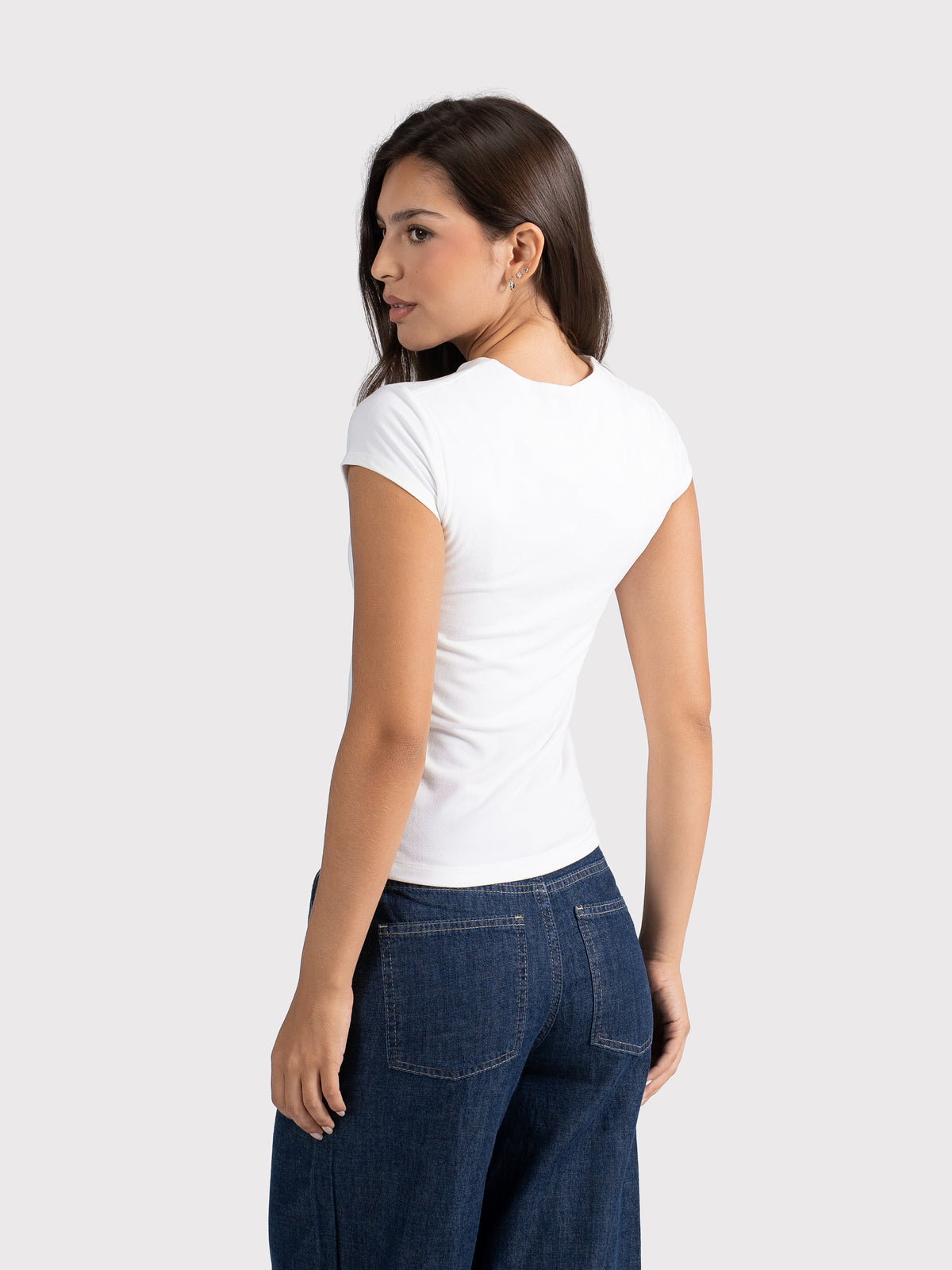 MICROFIBER BASIC SHORT SLEEVE TOP OFF-WHITE