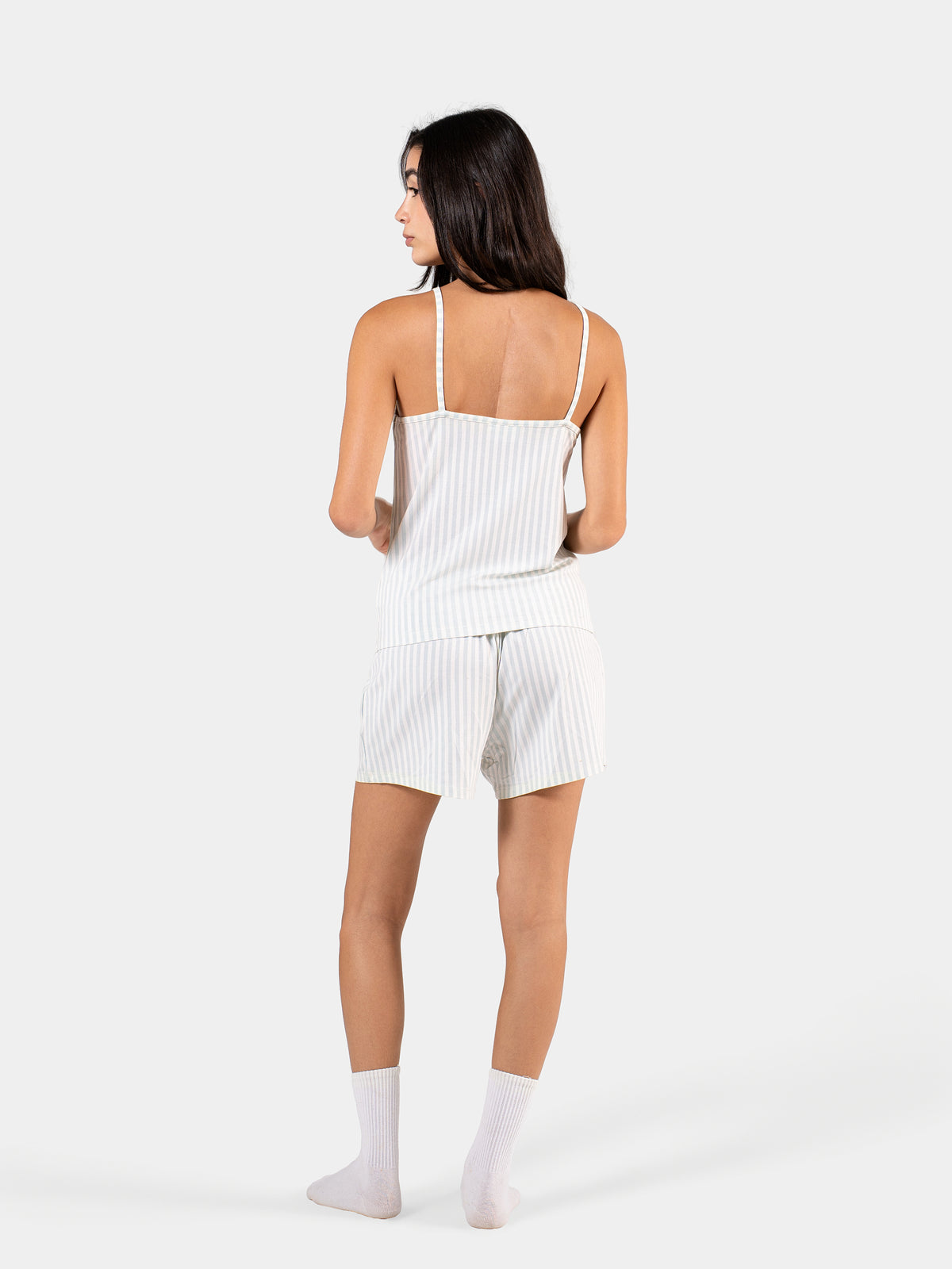 CLASSIC STRIP SPAGHETTI-SHORT SET BABY BLUE X WHITE 2