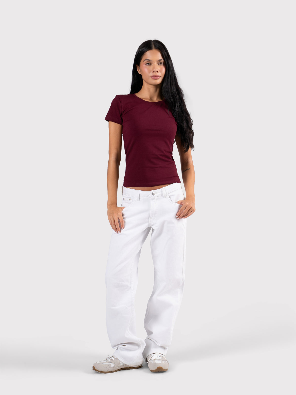 SHORT SLEEVE TOP BURGUNDY