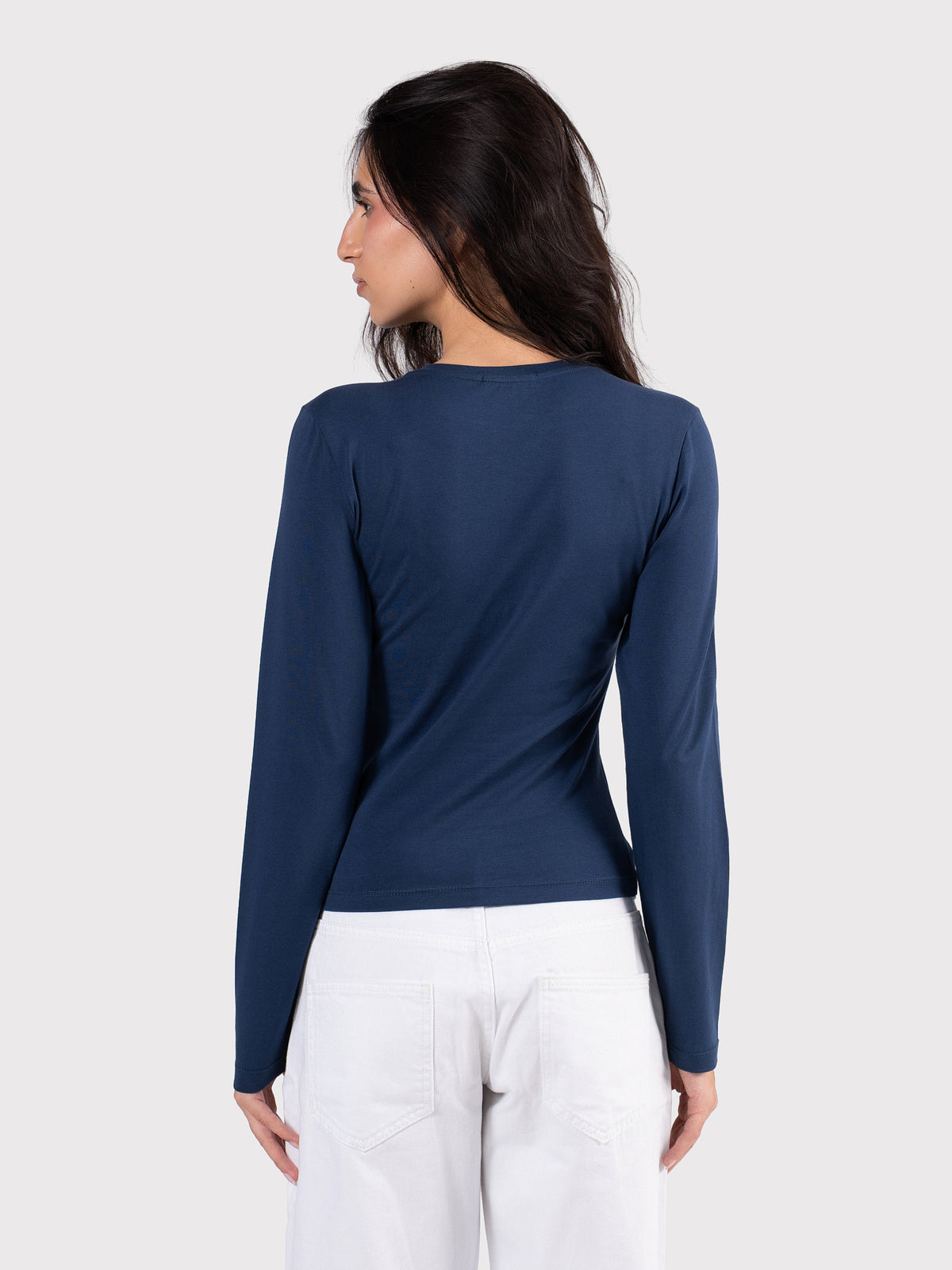 BASIC LONG SLEEVE TOP NAVY