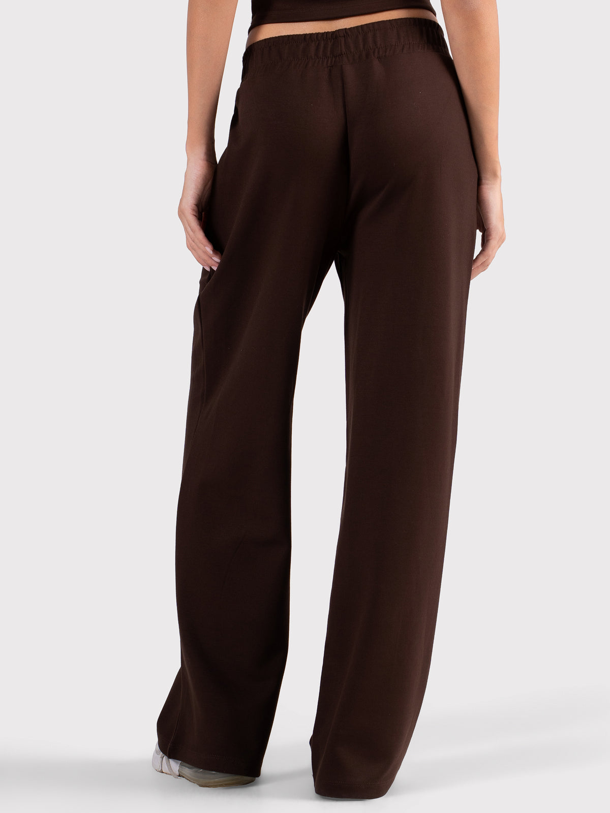 BREATHABLE WIDE LEG PANTS BROWN