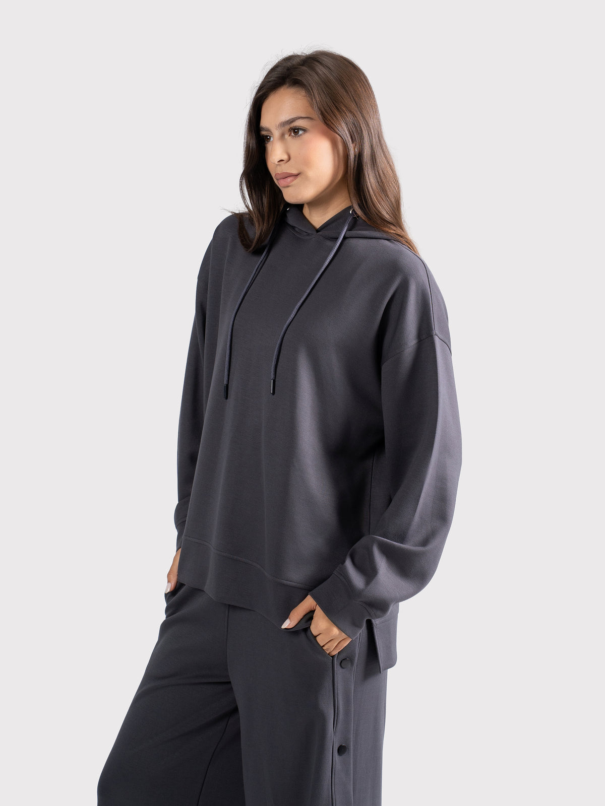 BREATHABLE OVERSIZED HOODIE - GREY