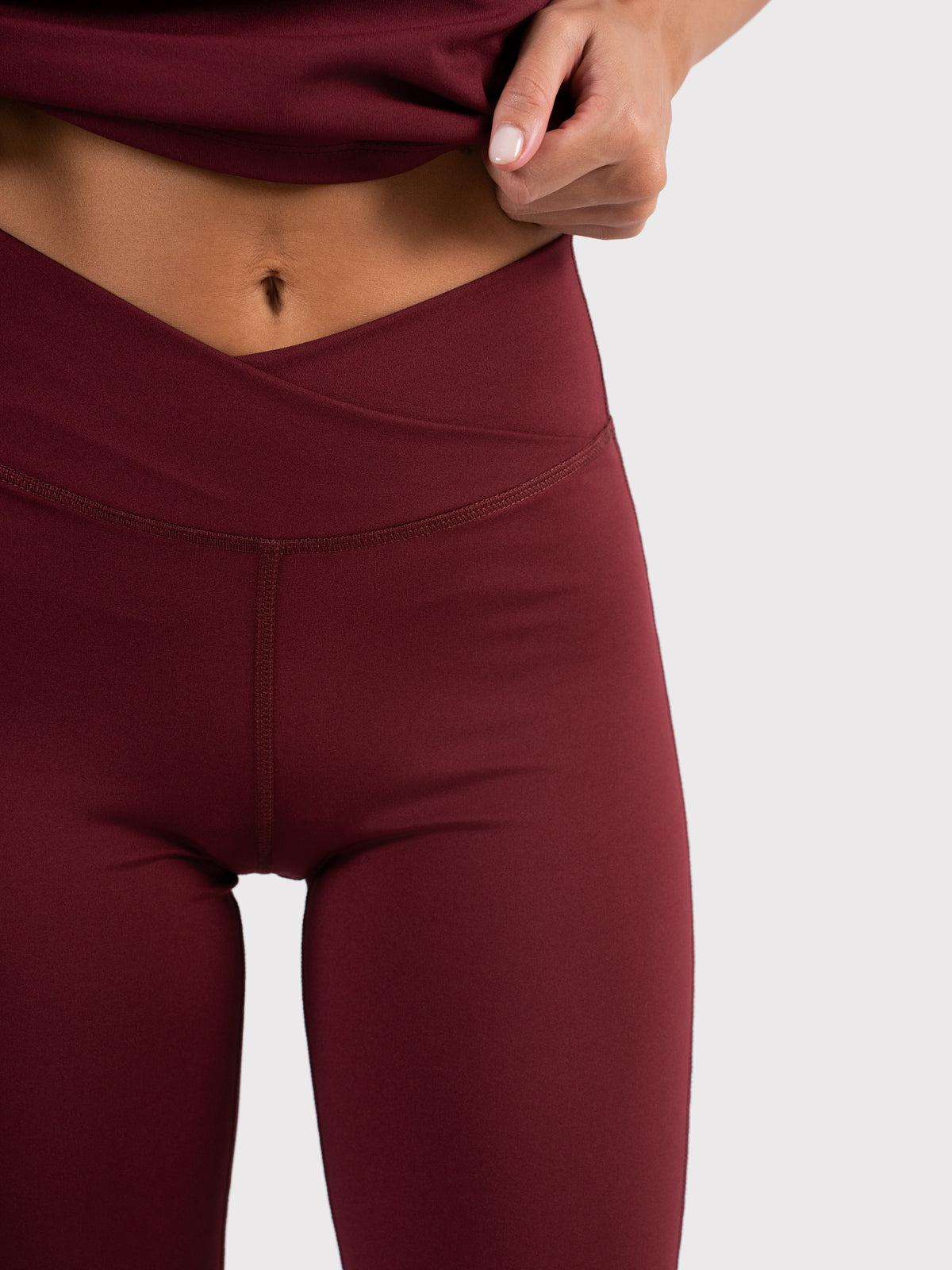 MOVE CROSSOVER YOGA PANTS BURGUNDY