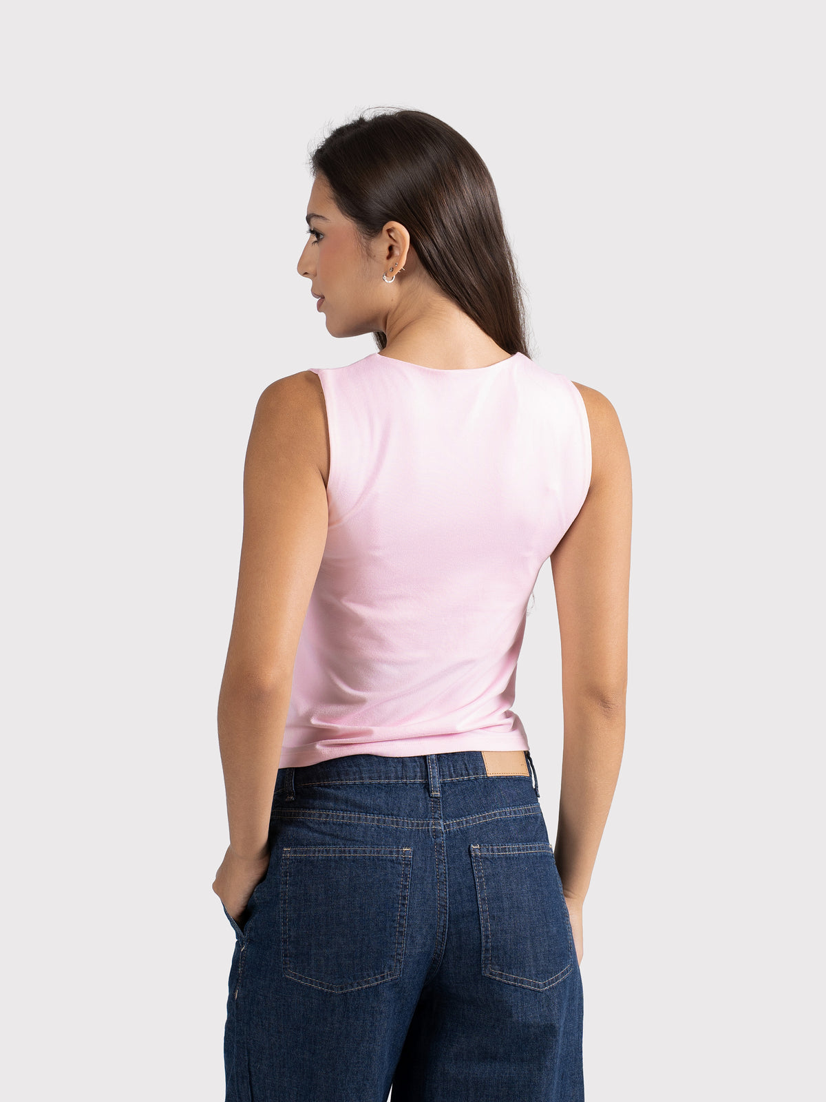 MICROFIBER CREWNECK TANK TOP BABY-PINK
