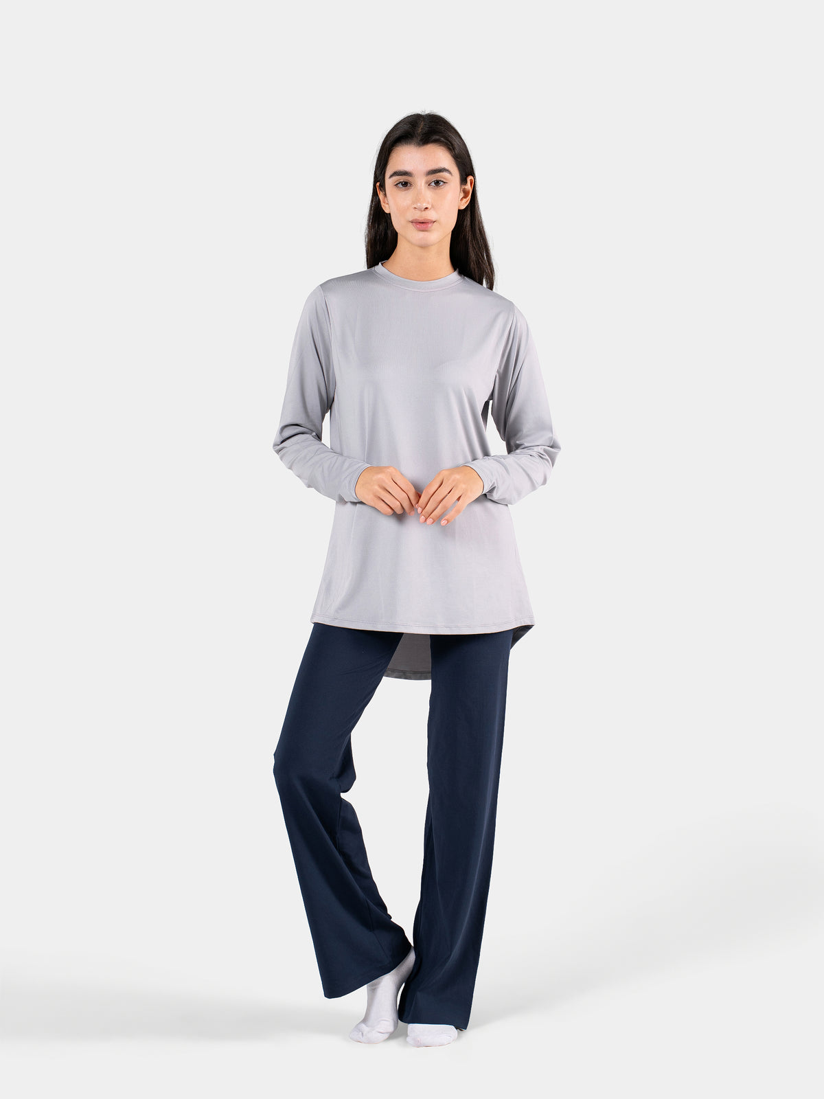 MOVE LOOSE LONG SLEEVE TOP LIGHT-GREY 1