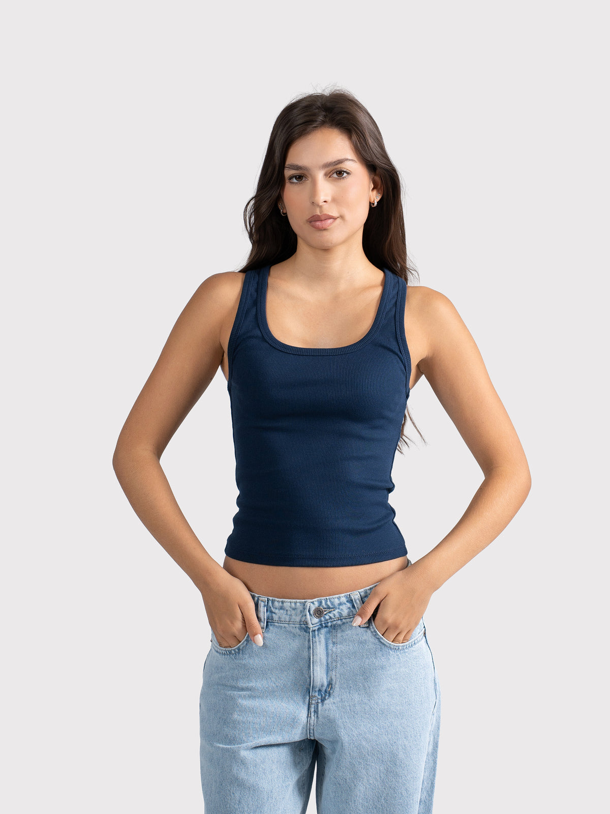 U-SHAPED TANK TOP NAVY